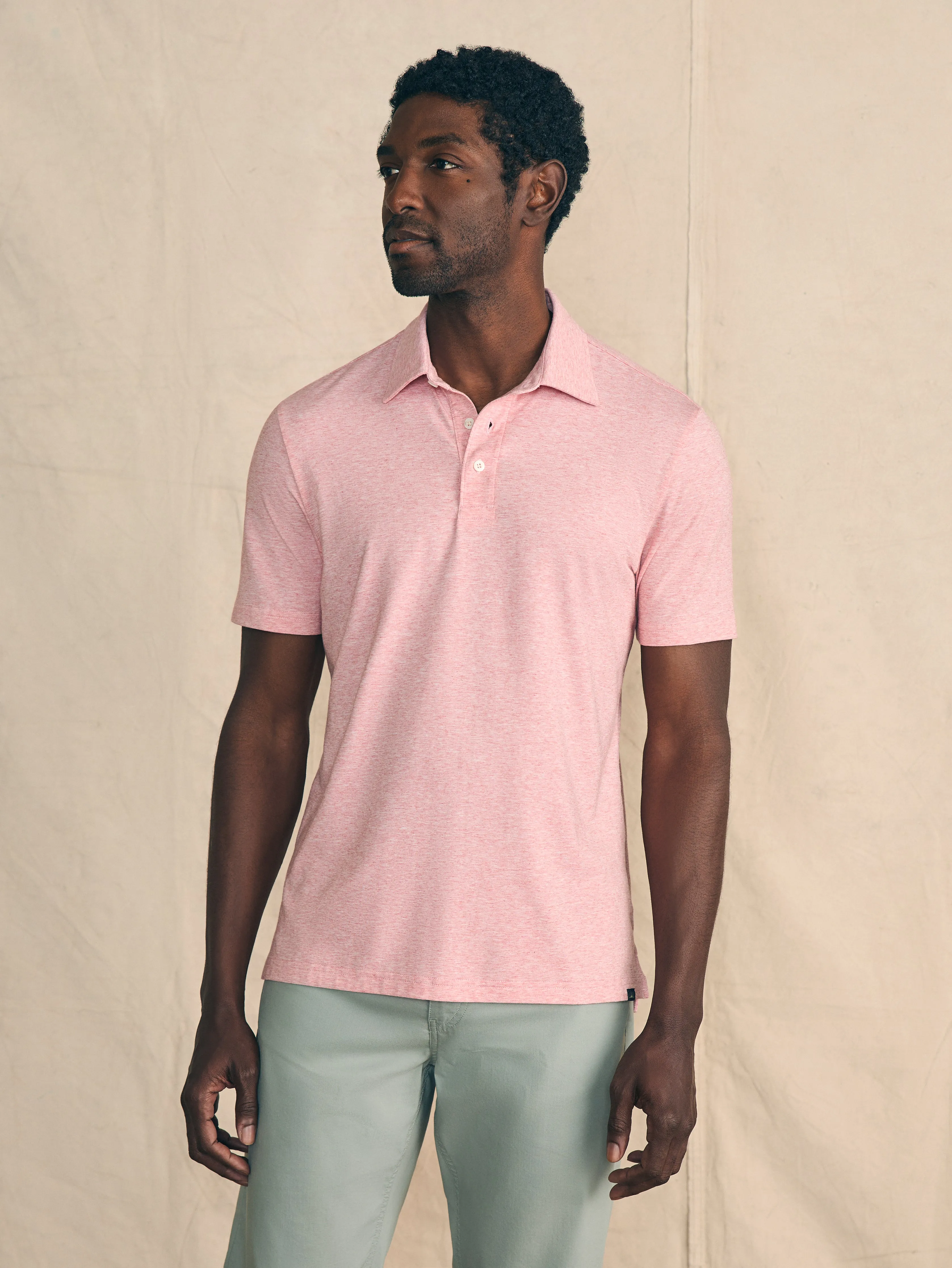 Short-Sleeve Movement™ Polo Shirt - Sunbeam Heather sold by Faherty product image thumbnail 4