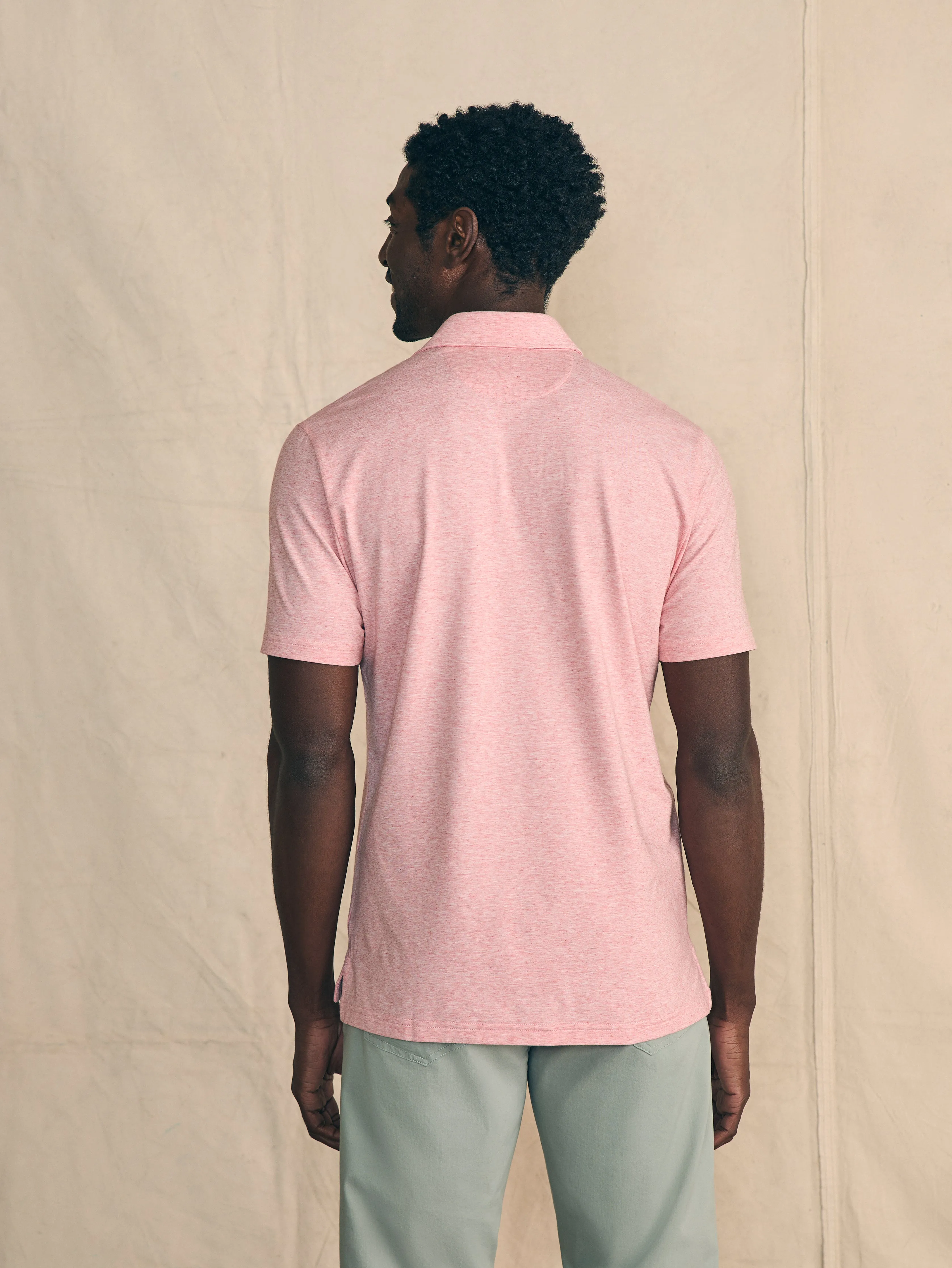 Short-Sleeve Movement™ Polo Shirt - Sunbeam Heather sold by Faherty product image thumbnail 5