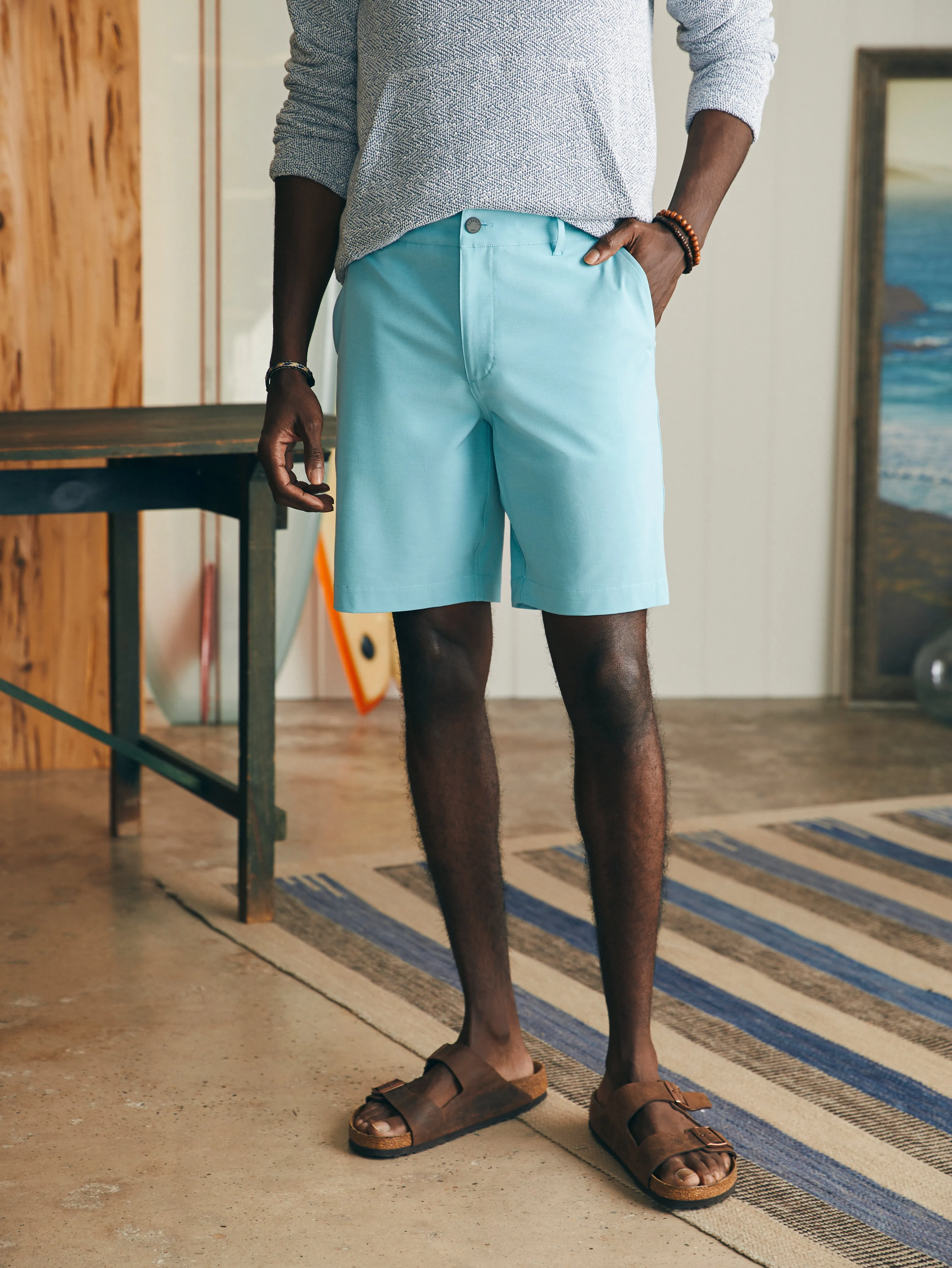 All Day™ Short 1.0 (9") - Turquoise Sky sold by Faherty