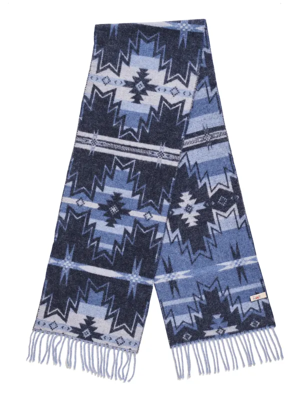 Doug Good Feather Stream Waters Star Nation Scarf - Blue sold by Faherty