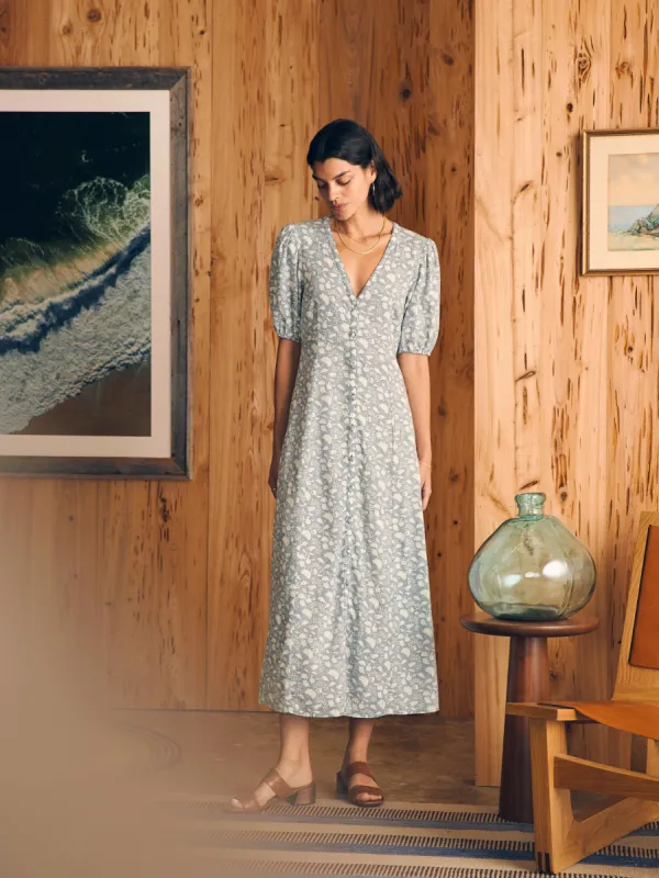 Havana Dress - Indigo Echo Floral sold by Faherty