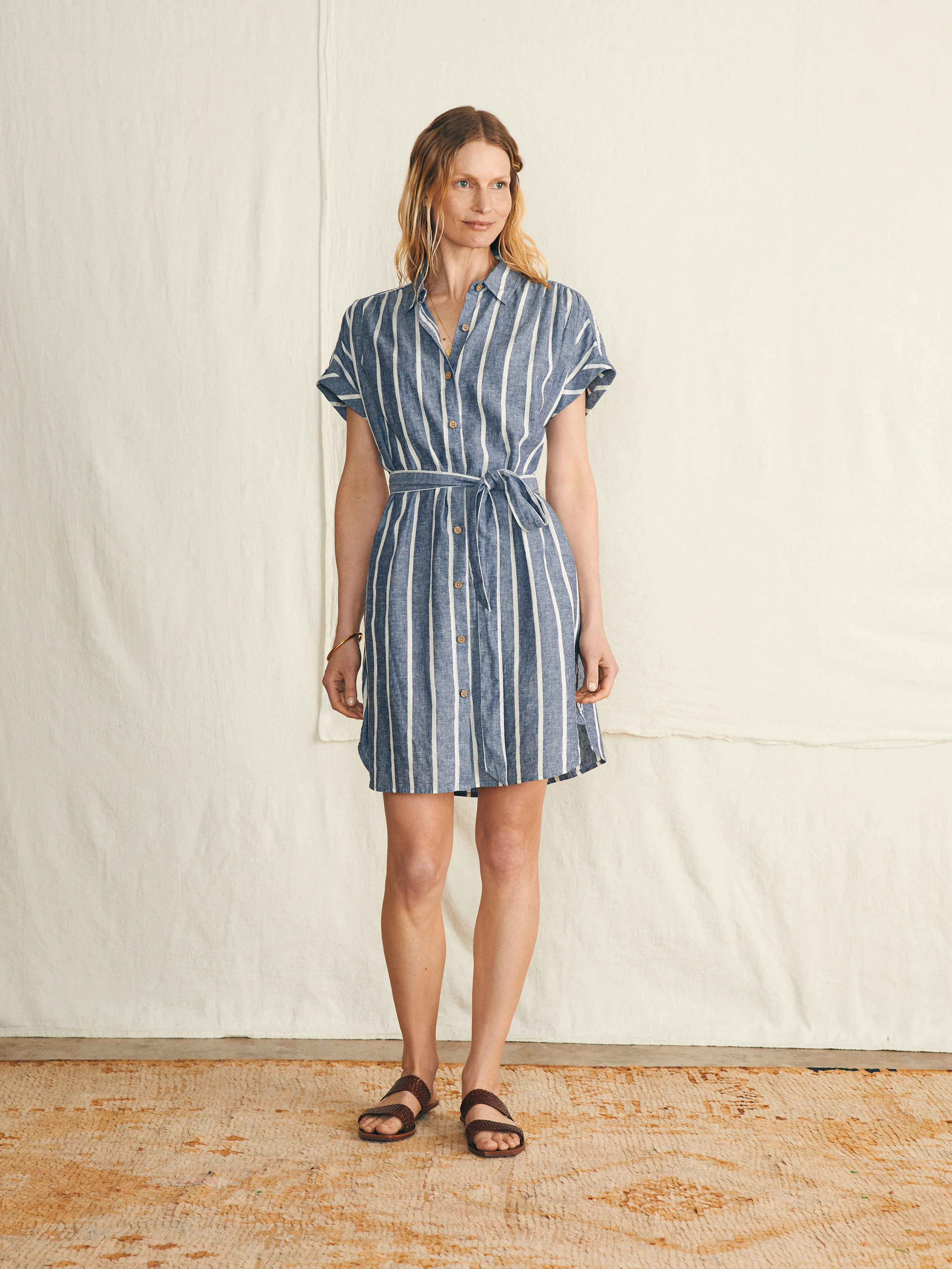 Breeze Shirtdress - Coastal Crisp Stripe sold by Faherty product image thumbnail 4
