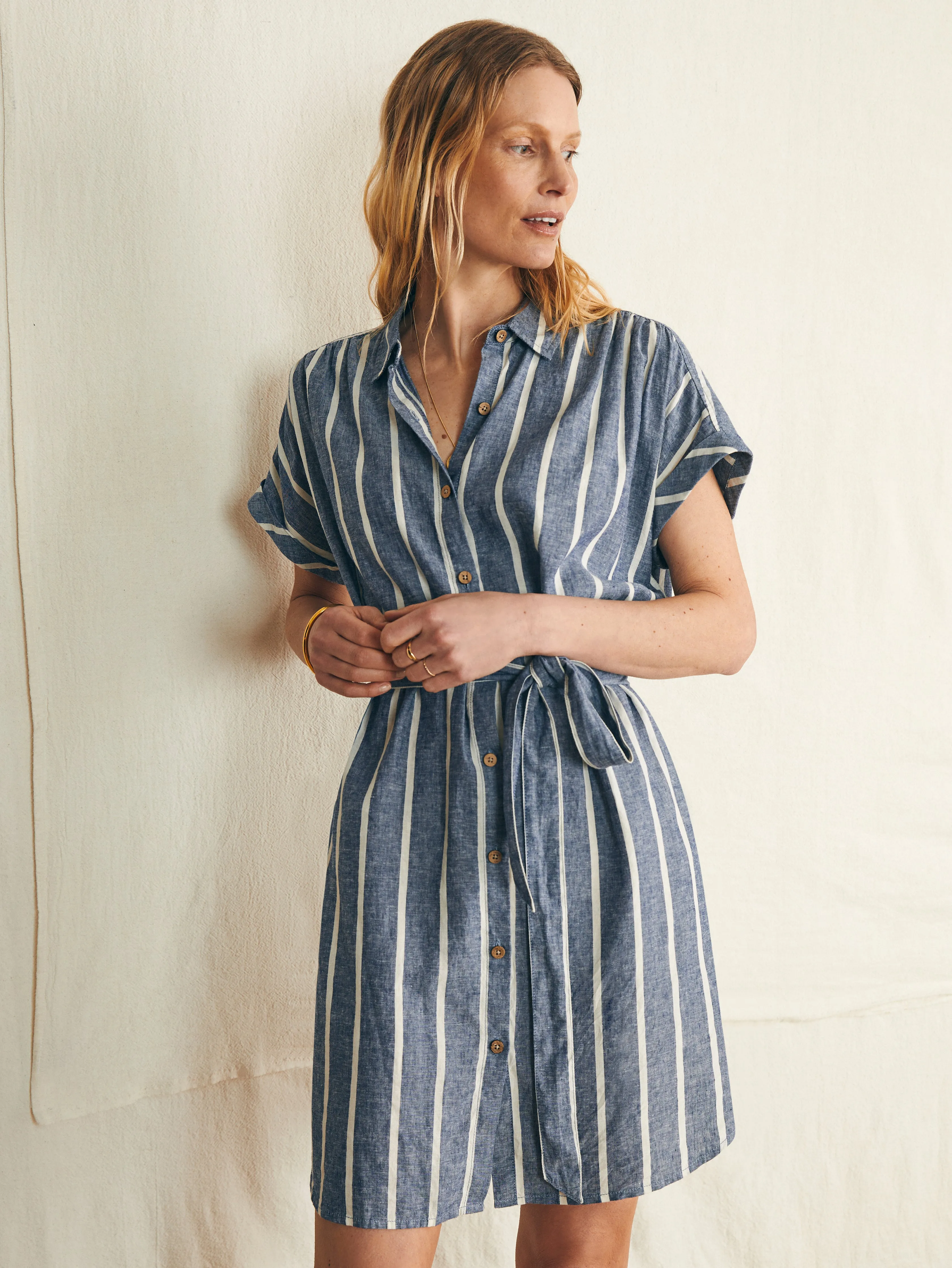 Breeze Shirtdress - Coastal Crisp Stripe sold by Faherty product image thumbnail 3