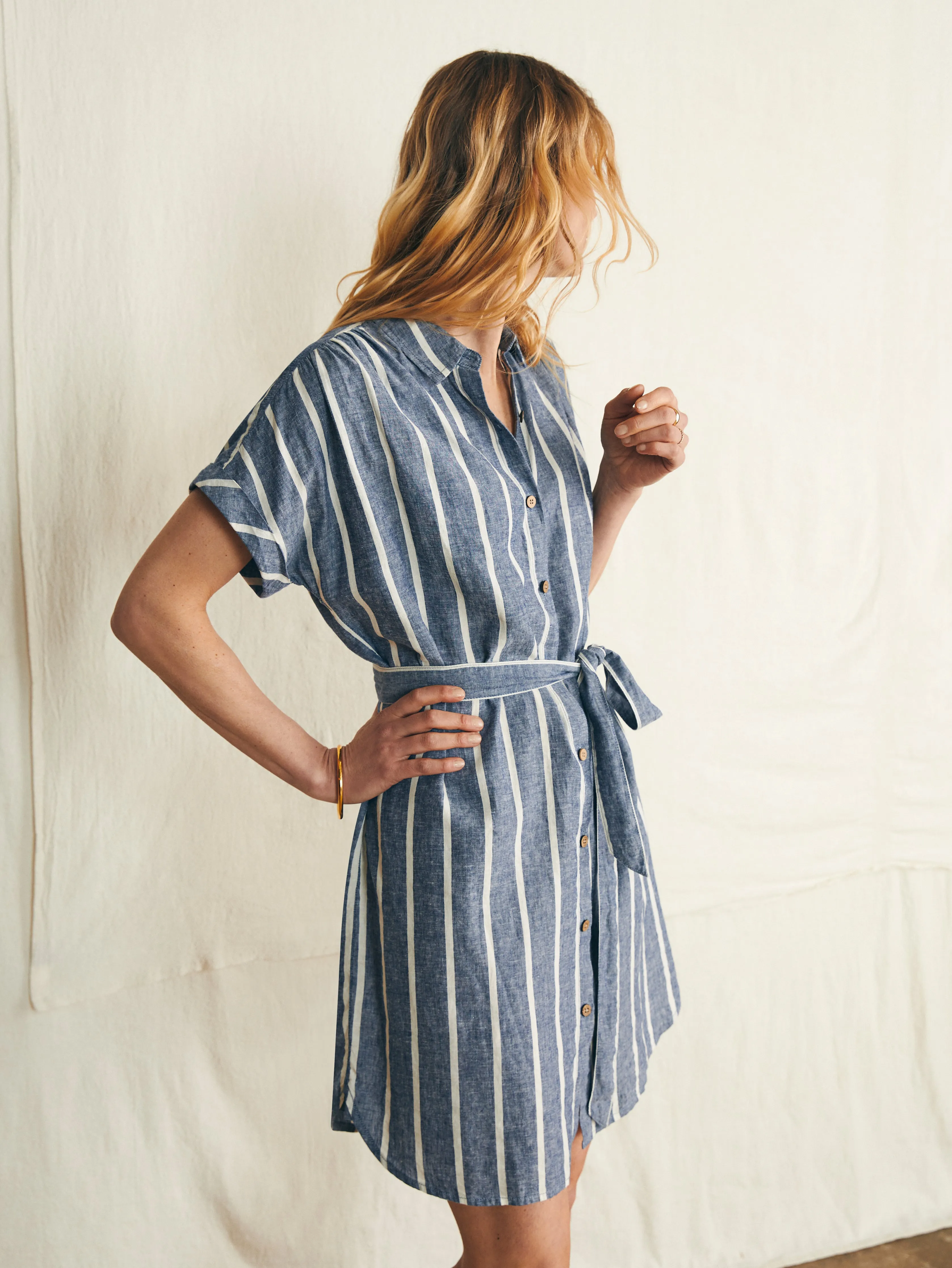 Breeze Shirtdress - Coastal Crisp Stripe sold by Faherty product image thumbnail 5
