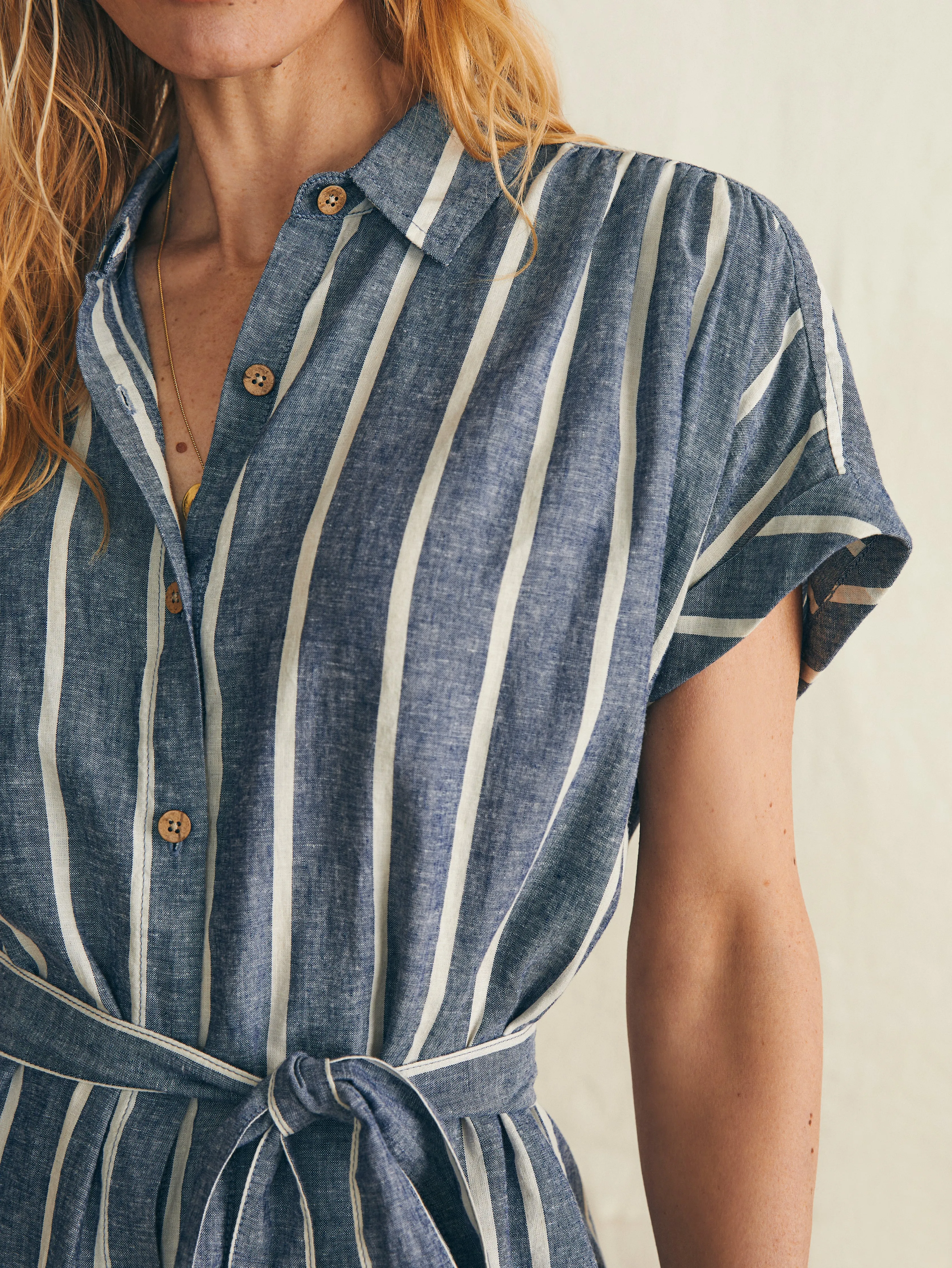 Breeze Shirtdress - Coastal Crisp Stripe sold by Faherty product image thumbnail 2