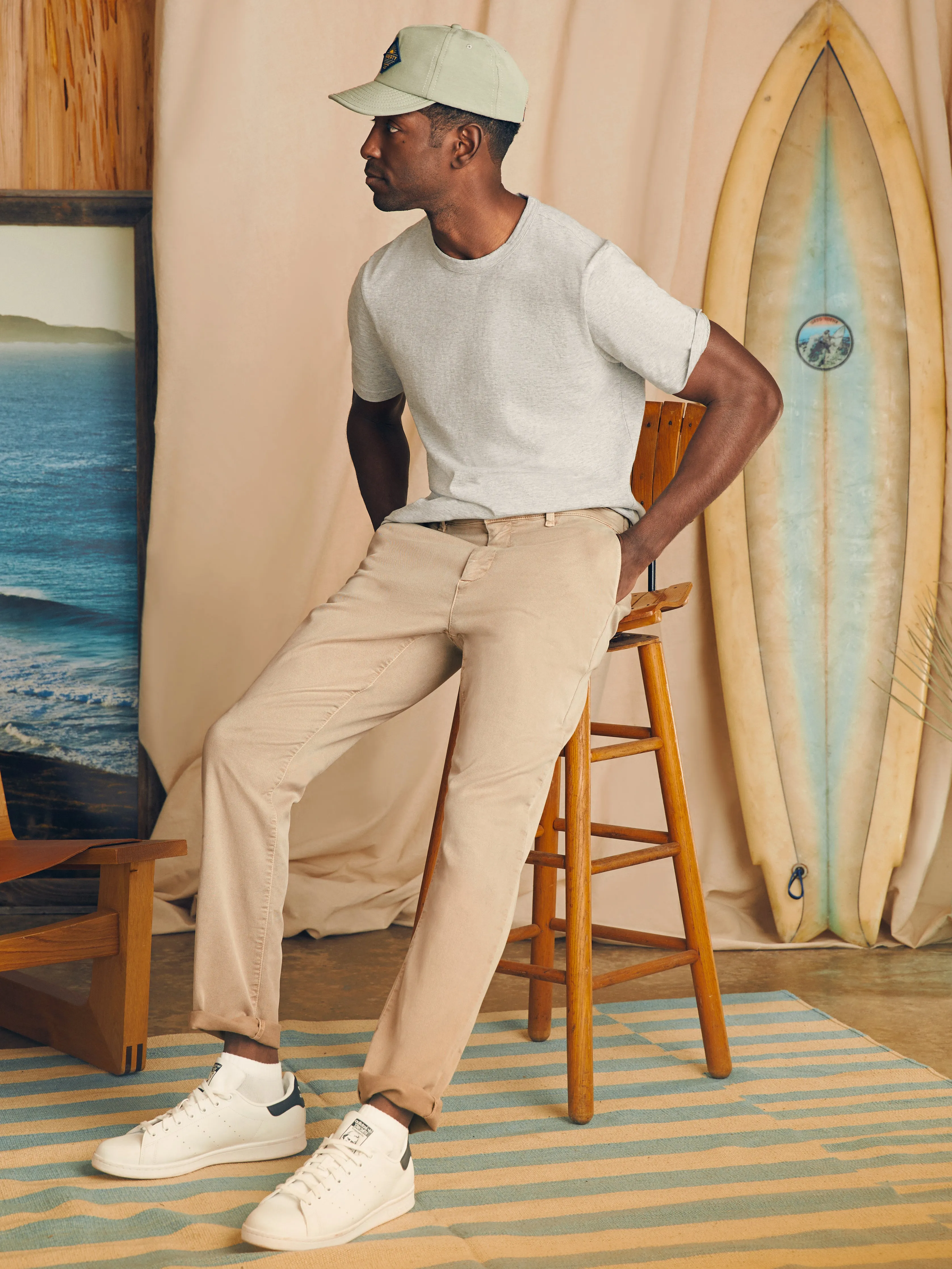 Coastline Stretch Chino (34" Inseam) - Utility Khaki sold by Faherty product image thumbnail 2