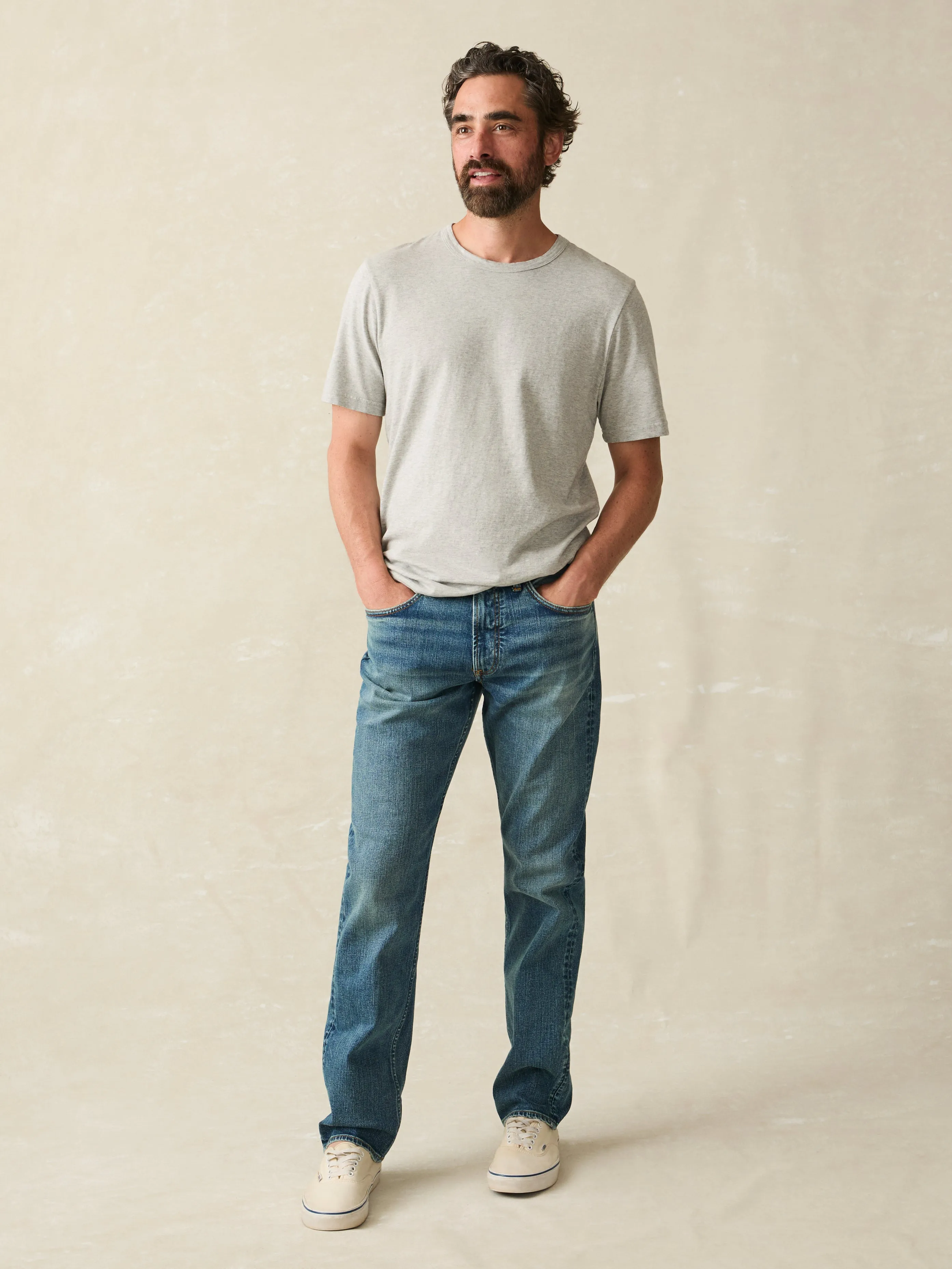 Sunwashed Tee - Heather Grey sold by Faherty product image thumbnail 4