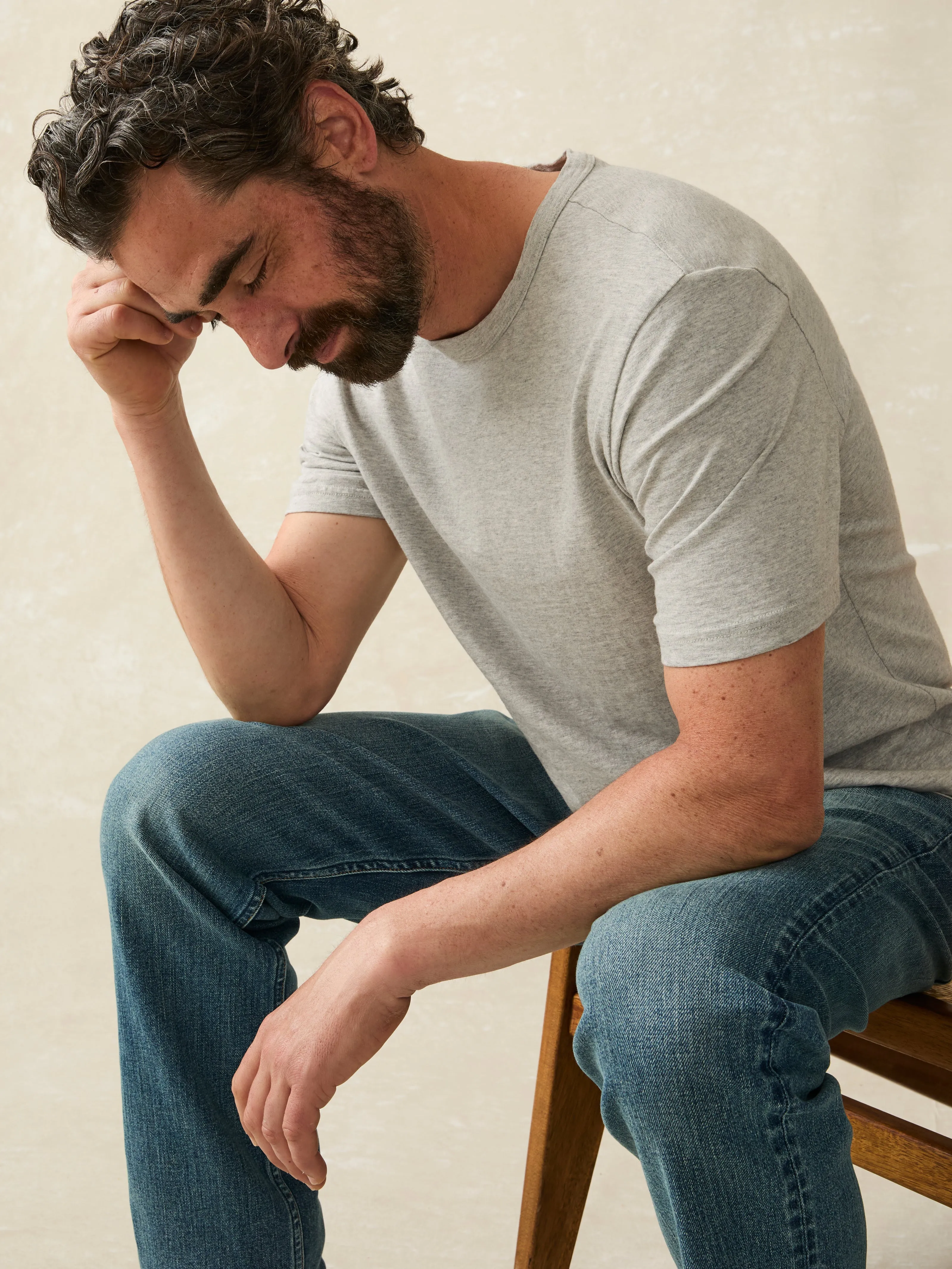 Sunwashed Tee - Heather Grey sold by Faherty product image thumbnail 3