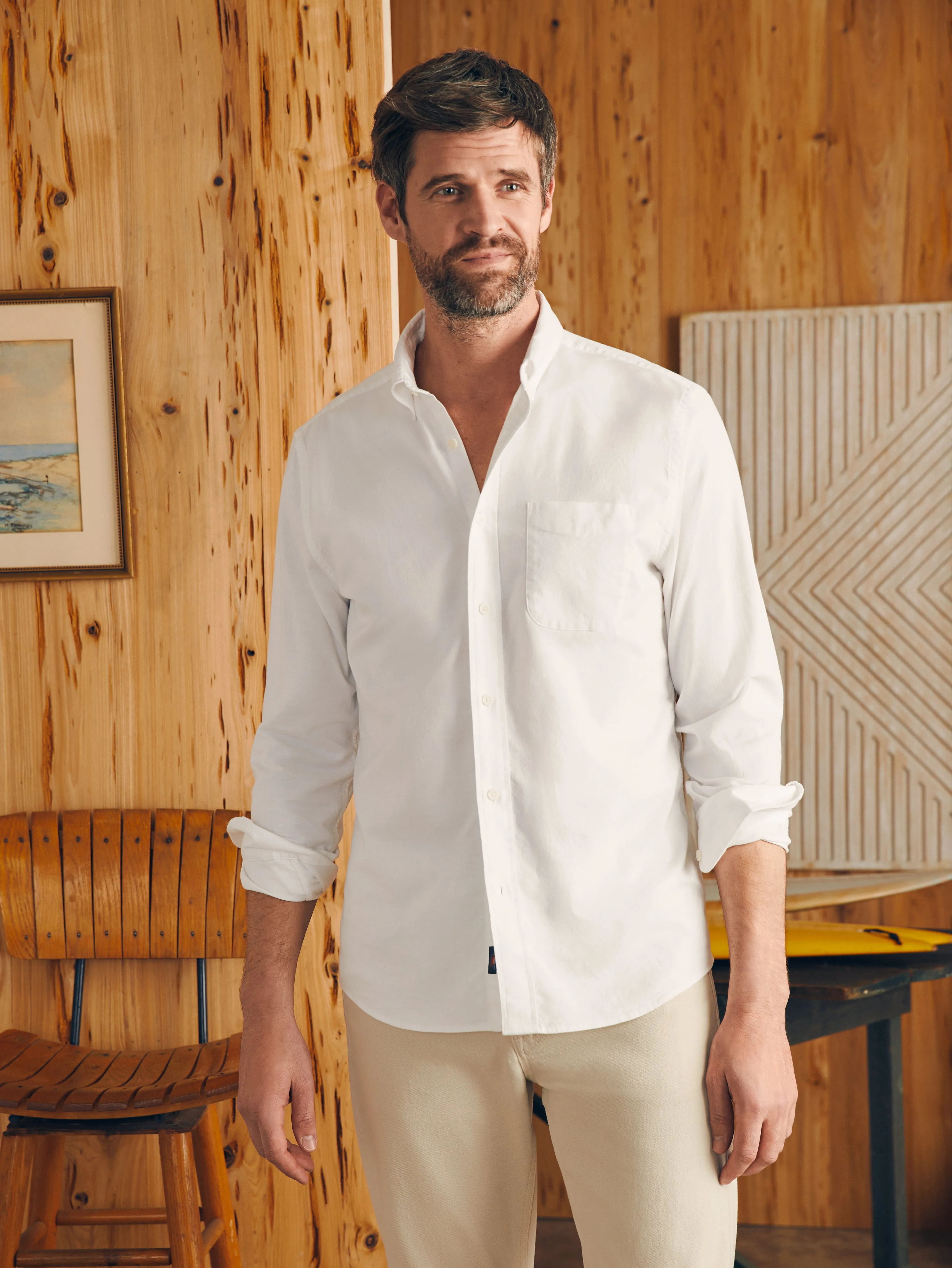 Supima Oxford Shirt - Pure White sold by Faherty