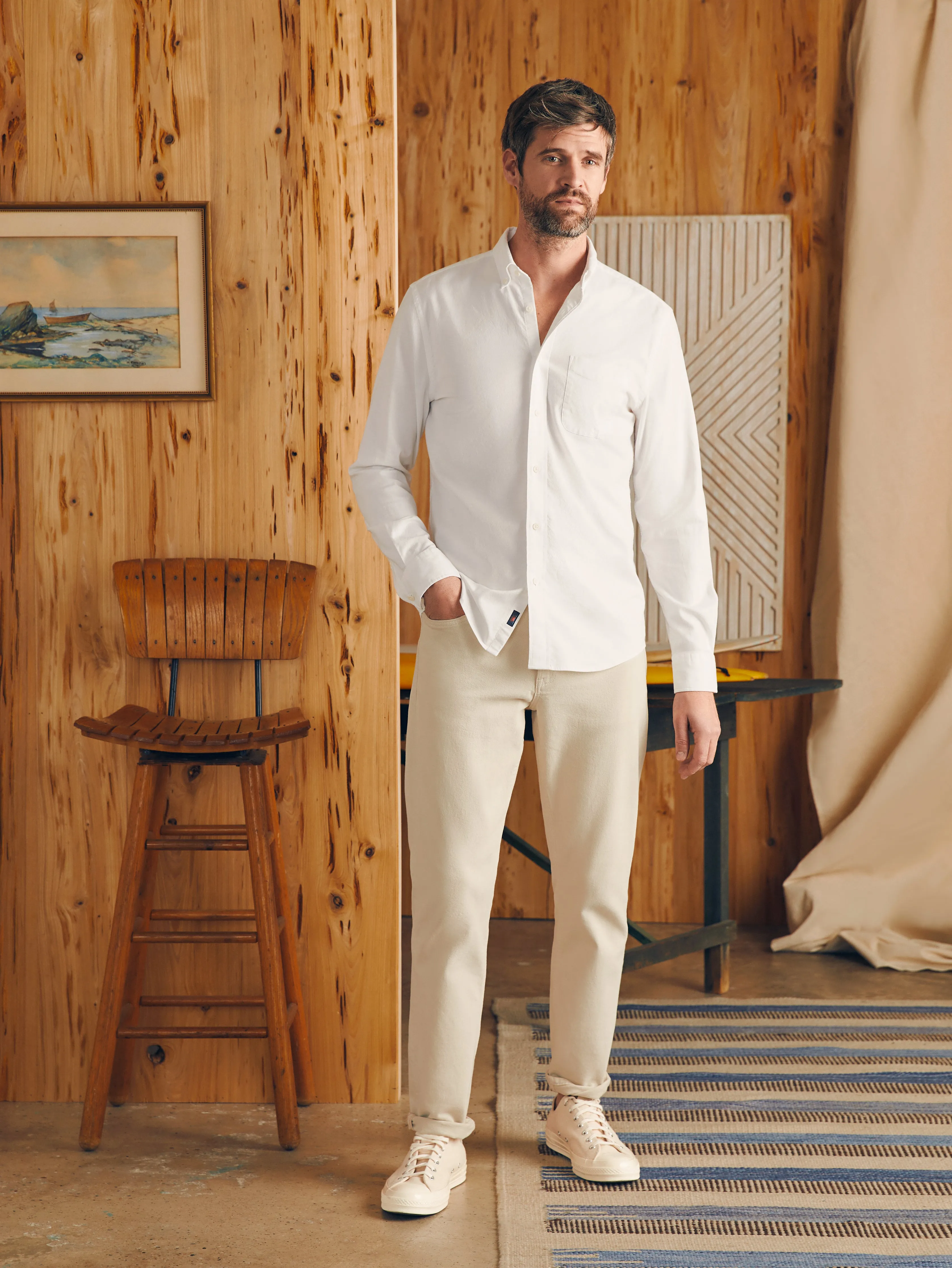 Supima Oxford Shirt - Pure White sold by Faherty product image thumbnail 3
