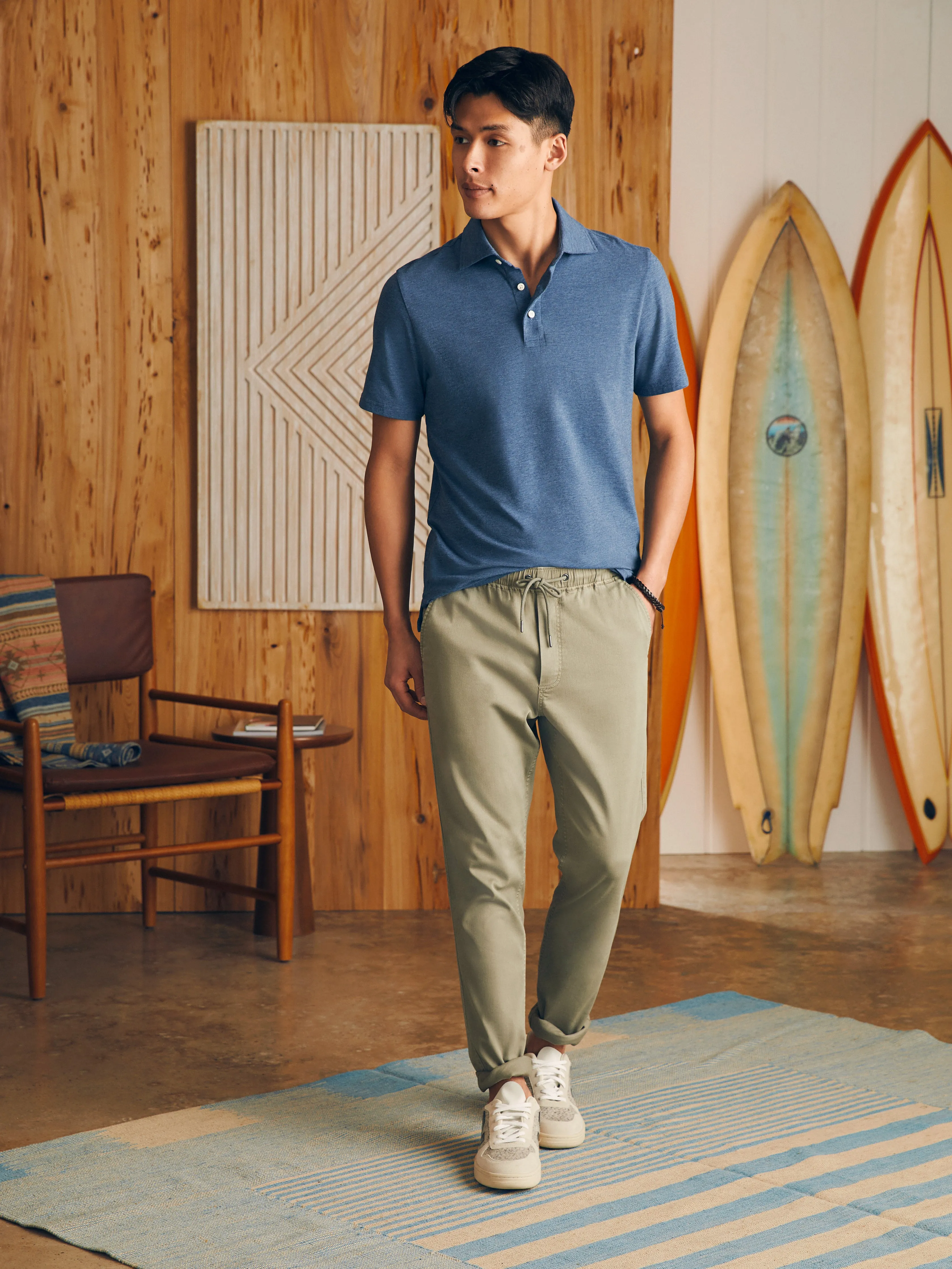 Essential Drawstring Pant - Coastal Sage sold by Faherty product image thumbnail 2