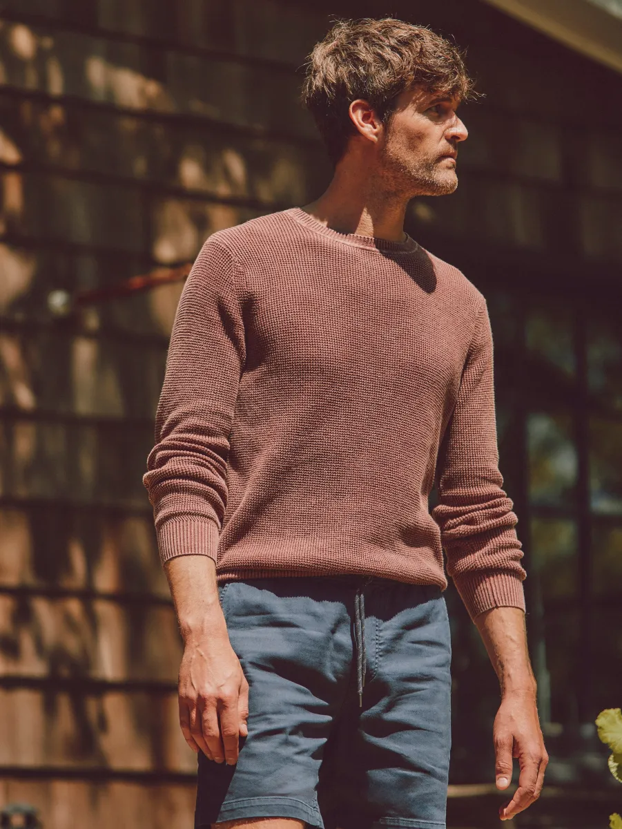 Sunwashed Crewneck Sweater - Plum Wine sold by Faherty