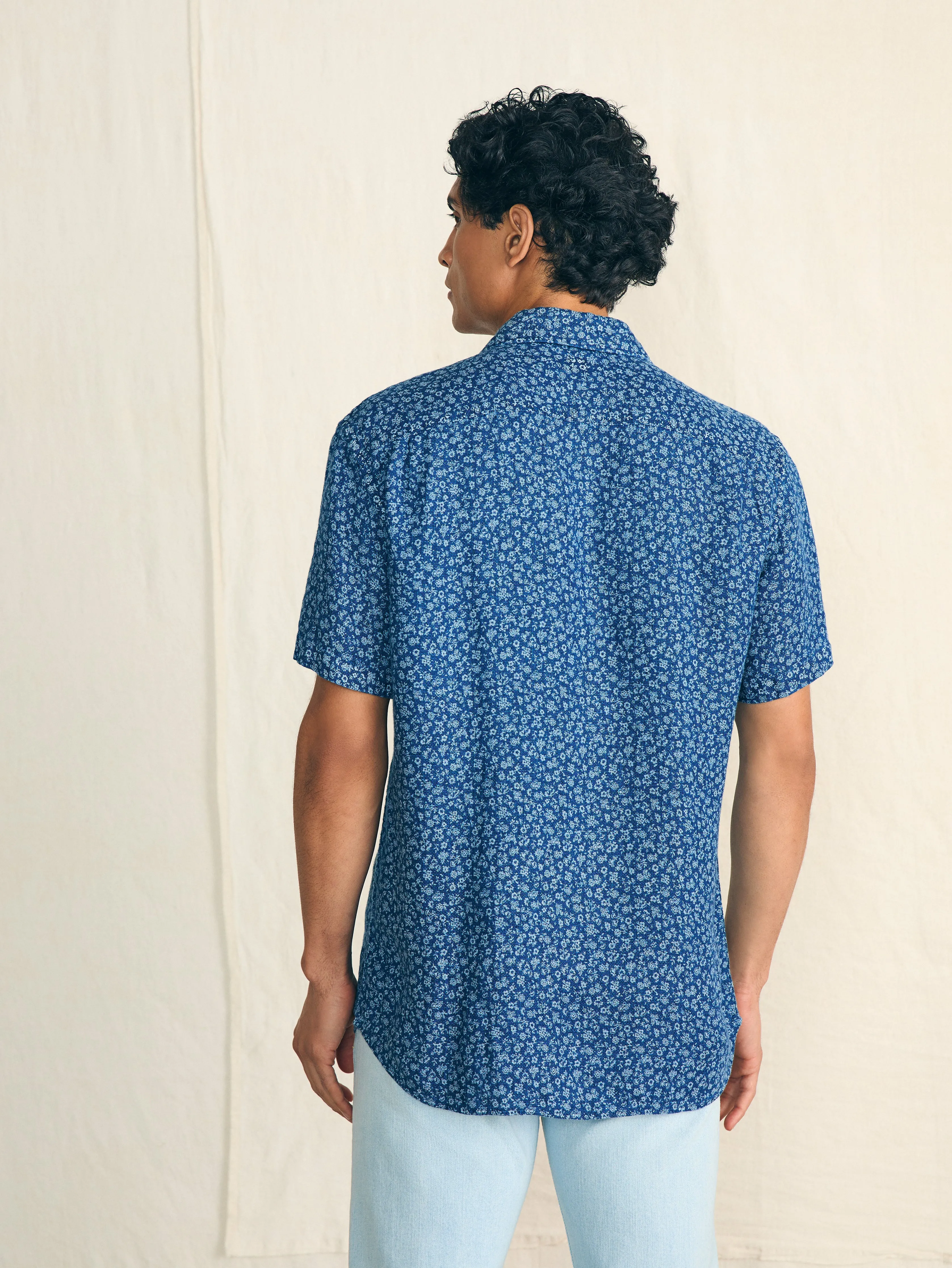 Short-Sleeve Palma Linen Shirt - Oceana Ditsy sold by Faherty product image thumbnail 5