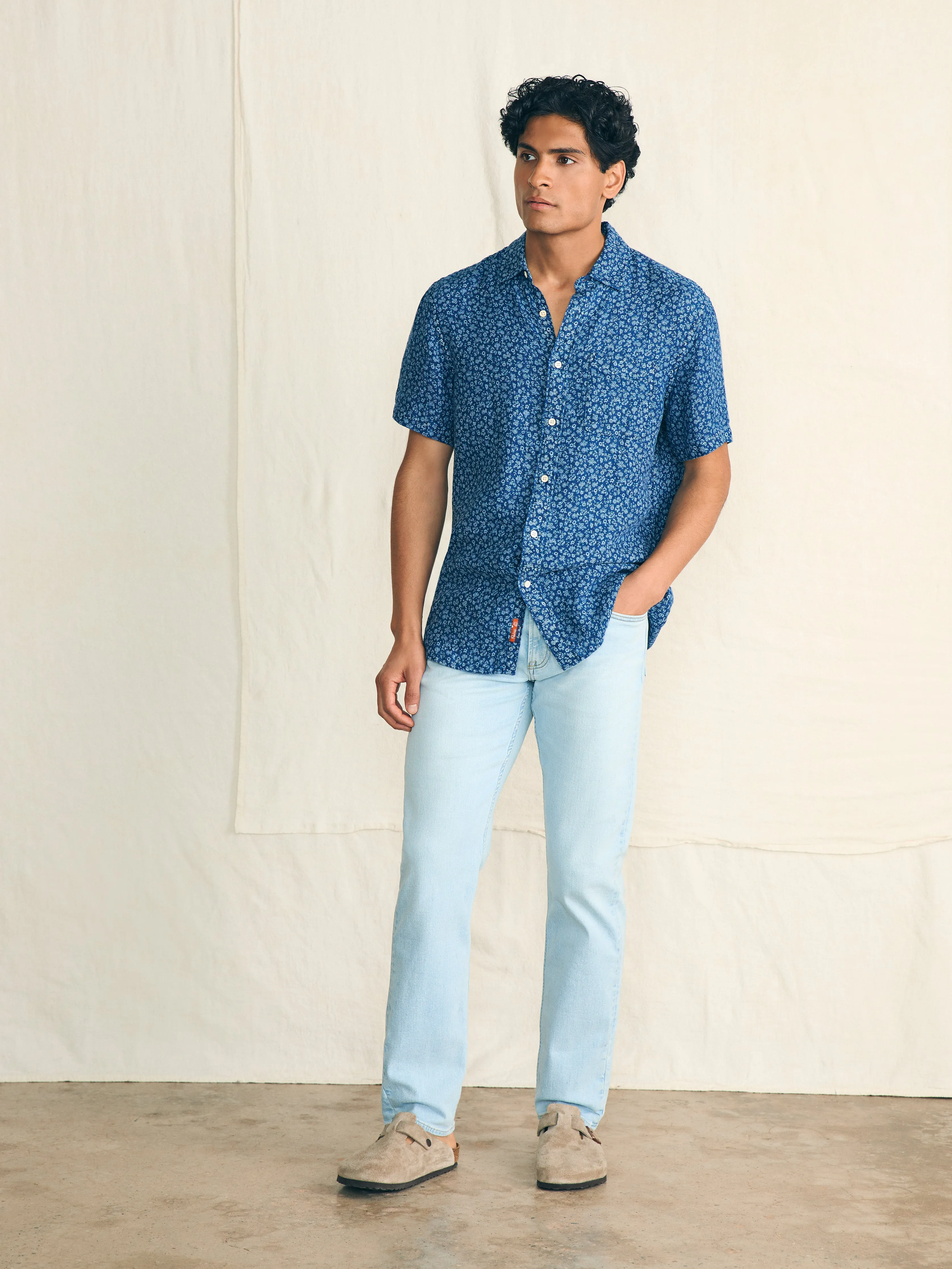 Short-Sleeve Palma Linen Shirt - Oceana Ditsy sold by Faherty product image thumbnail 4