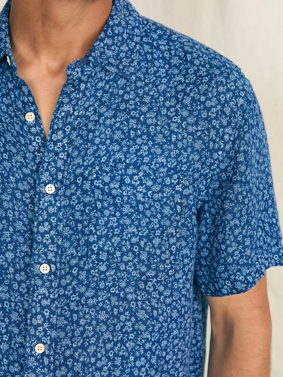 Short-Sleeve Palma Linen Shirt - Oceana Ditsy sold by Faherty product image thumbnail 2