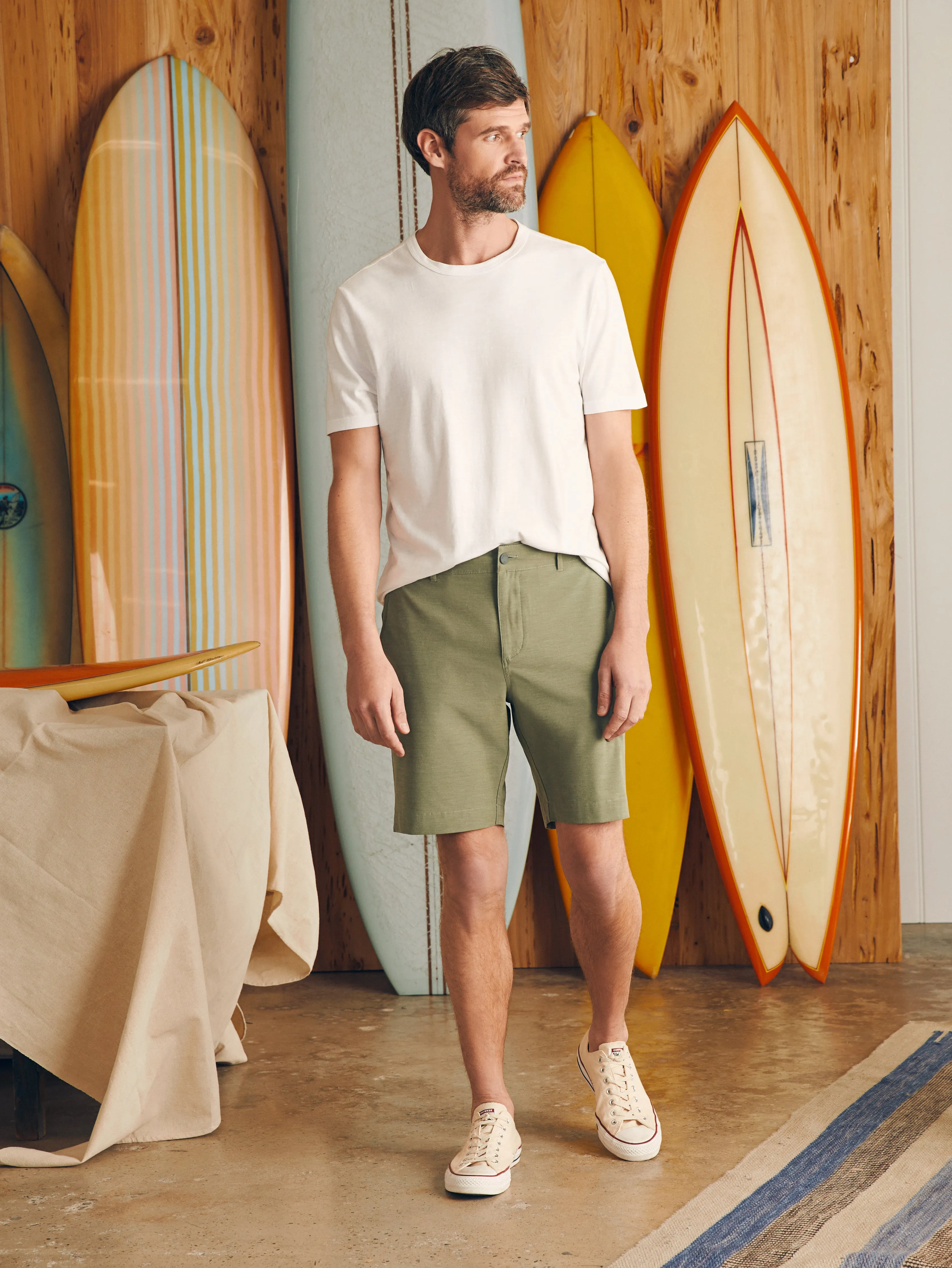 All Day Shorts (9" Inseam) - Olive sold by Faherty product image thumbnail 2