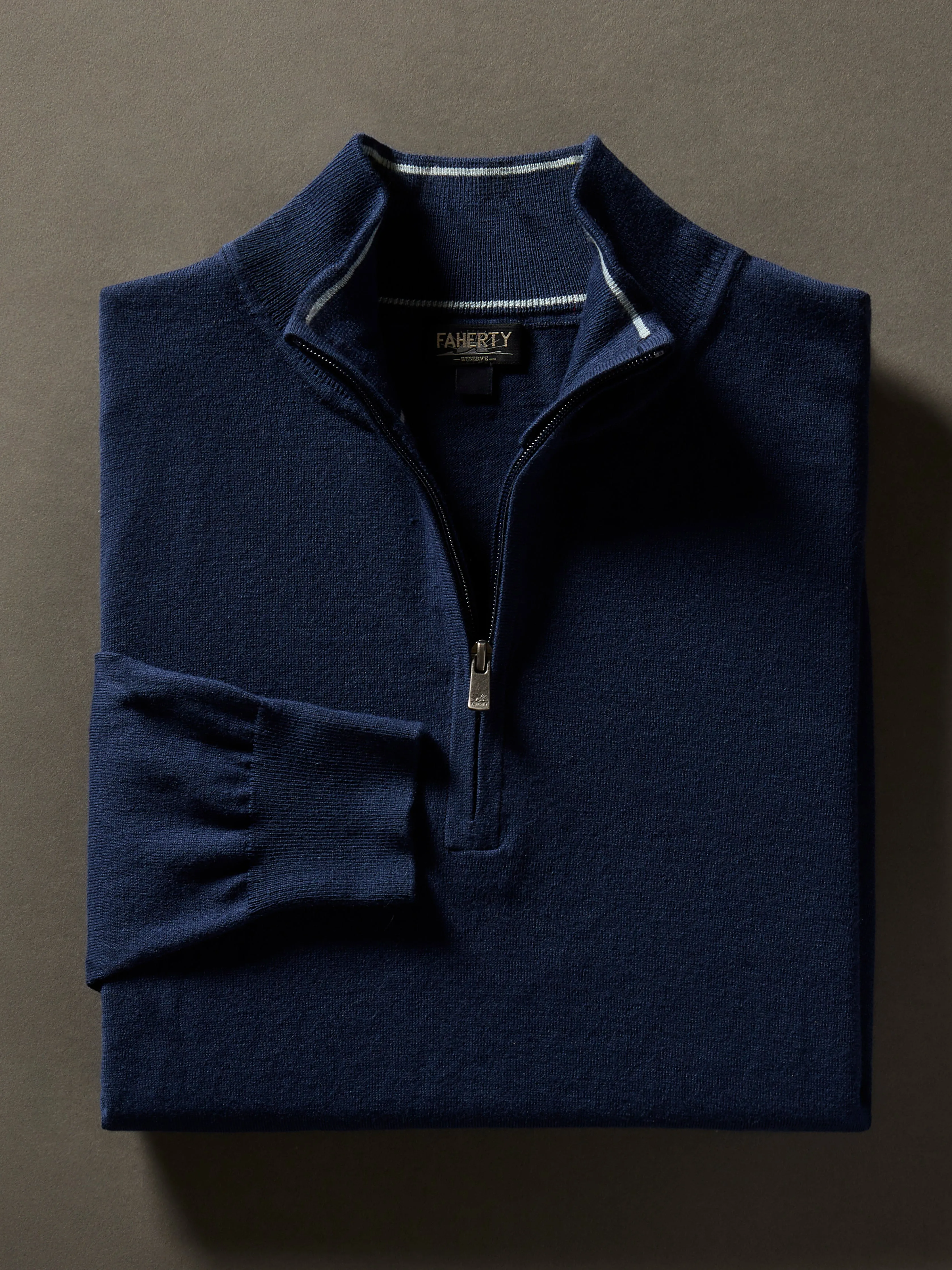Movement™ Quarter Zip Sweater - Marine Navy Heather sold by Faherty