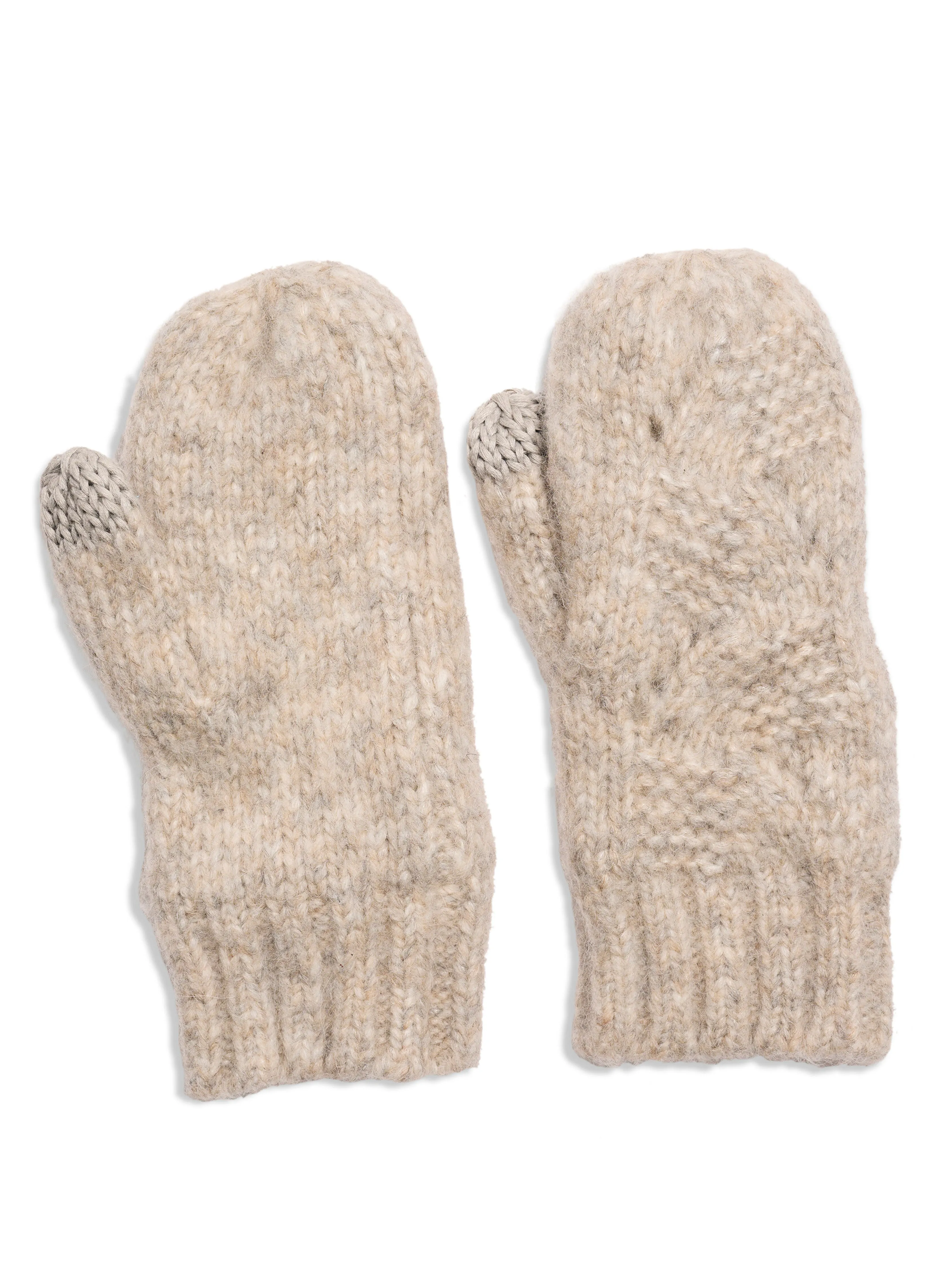 Marled Cable Mittens - Driftwood sold by Faherty