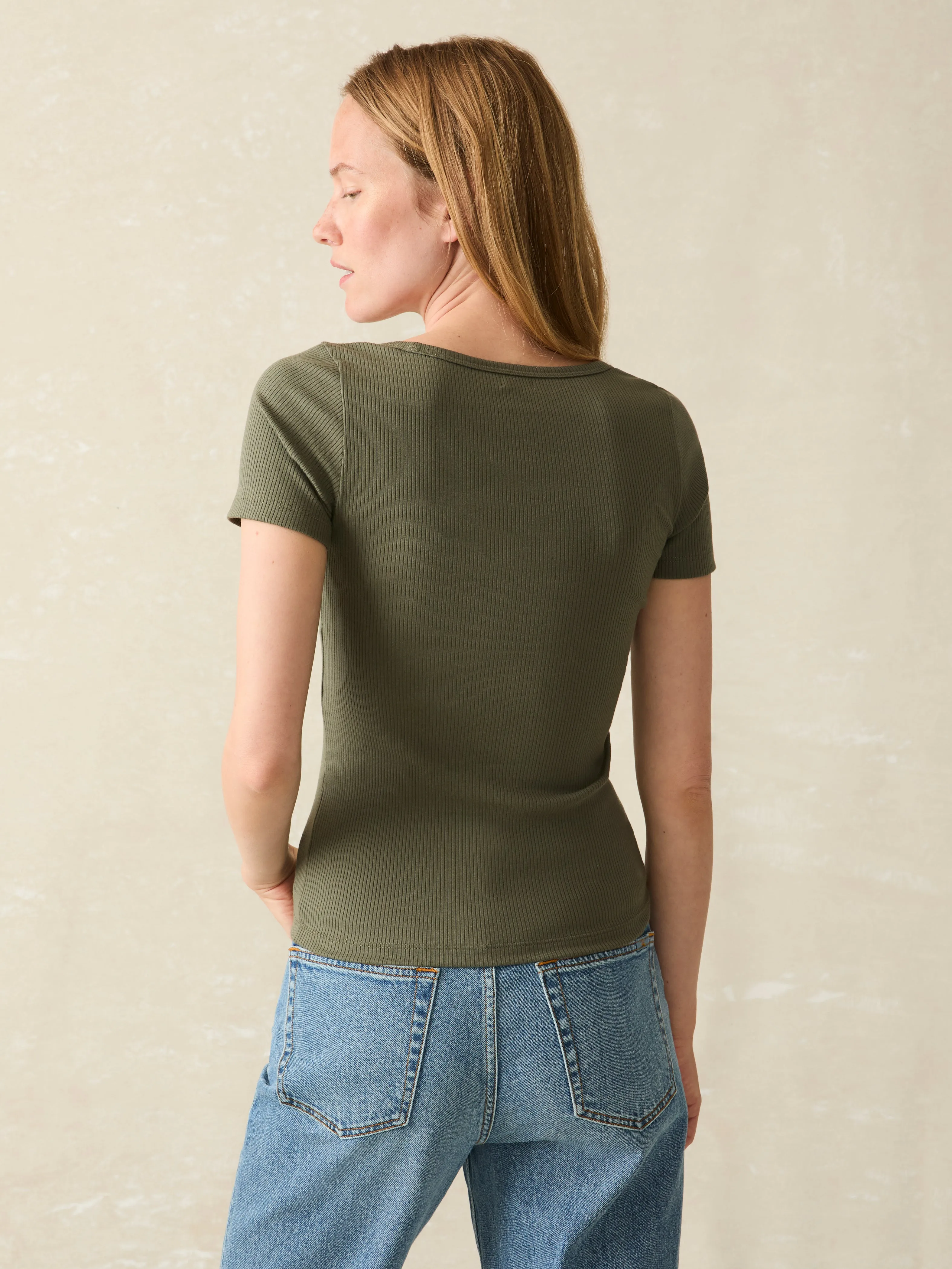 Freestyle Rib Knit Tee - Beetle sold by Faherty product image thumbnail 5