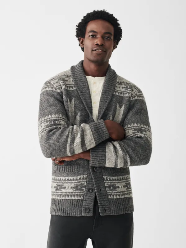 Steven Paul Judd Thunderbird Cardigan - Charcoal Grey Thunderbird sold by Faherty