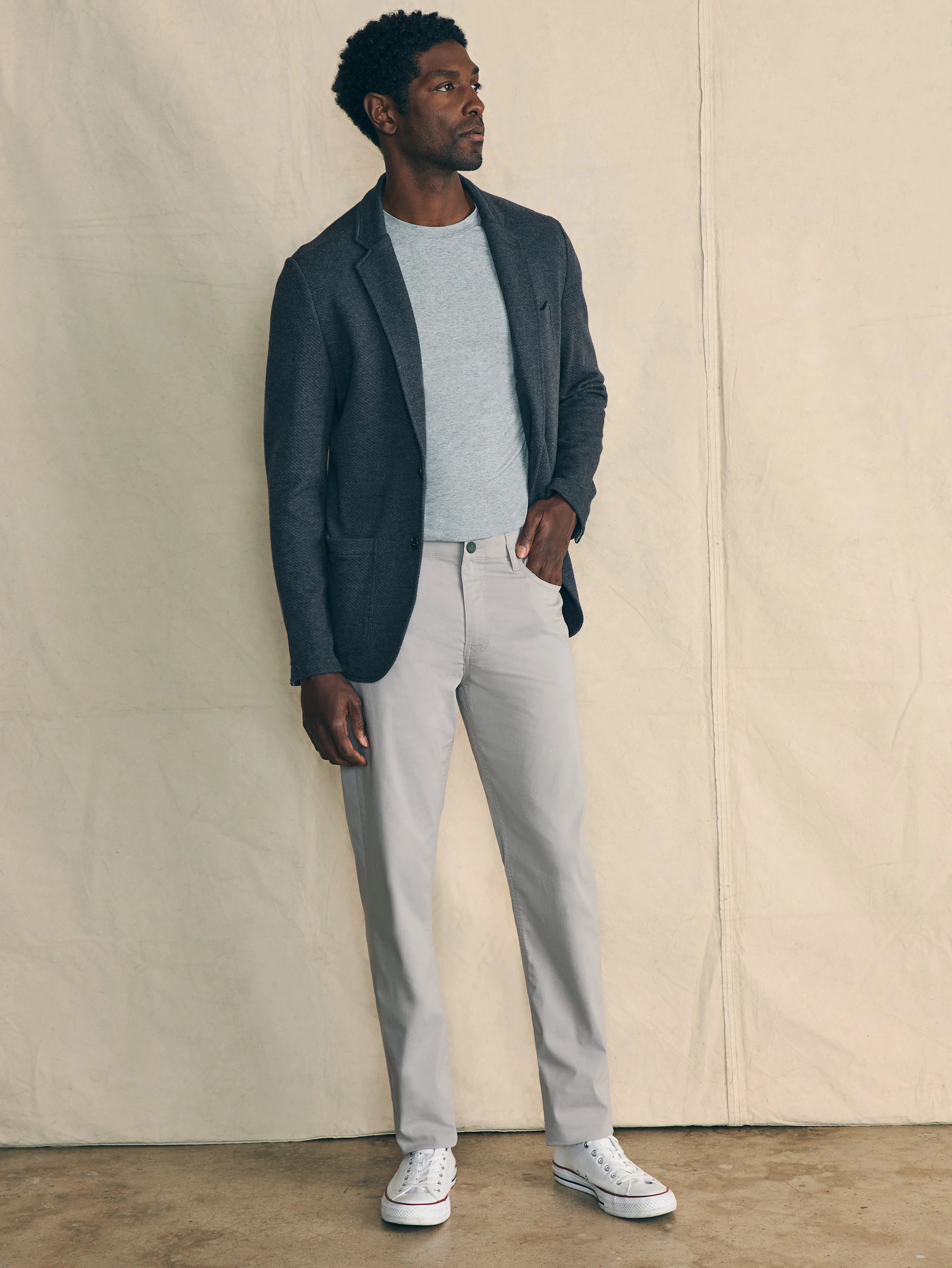 Movement™ 5-Pocket Pant - Fossil sold by Faherty product image thumbnail 4