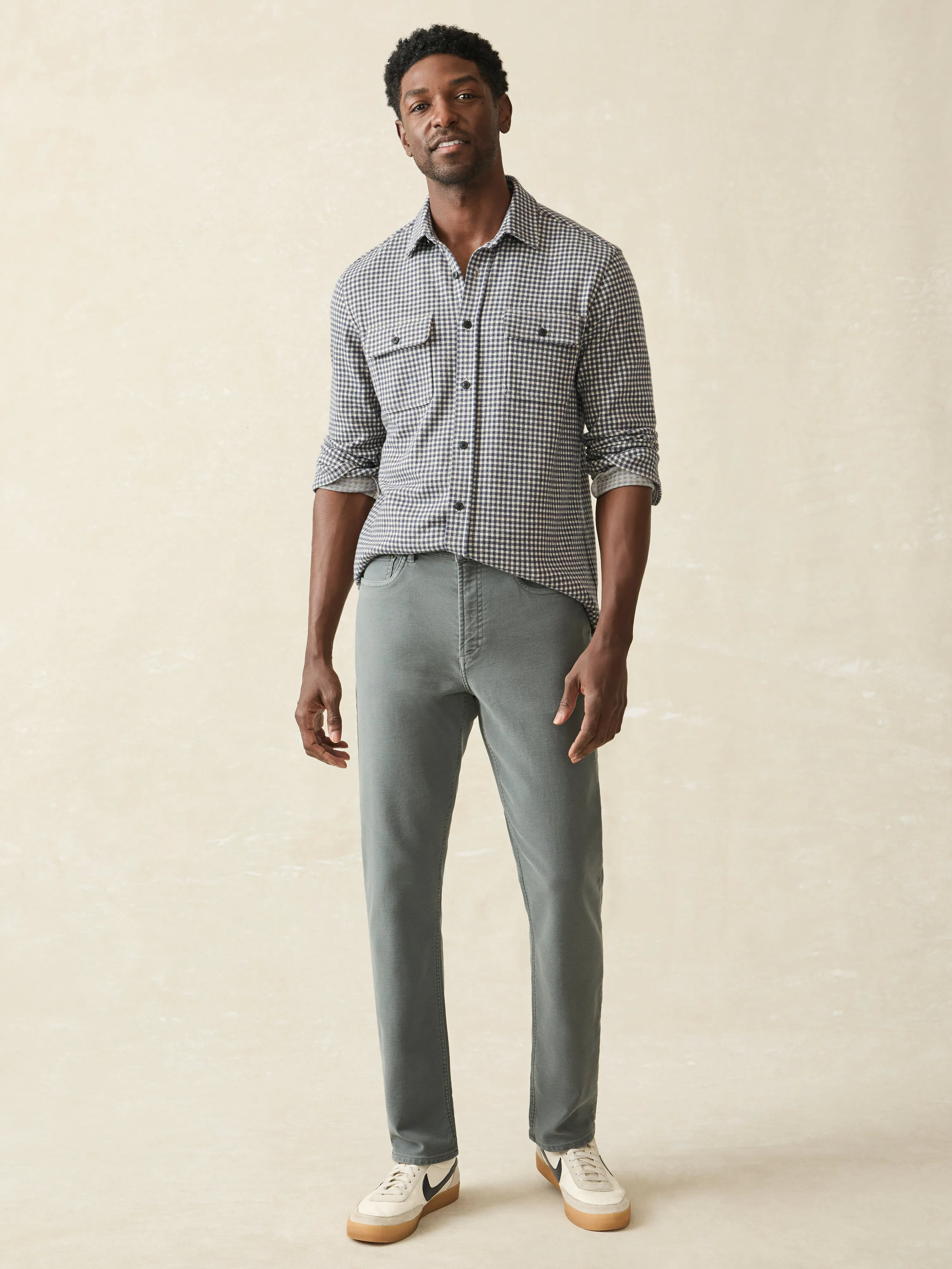Stretch Terry 5-Pocket Athletic Fit Pant - Slate sold by Faherty product image thumbnail 2