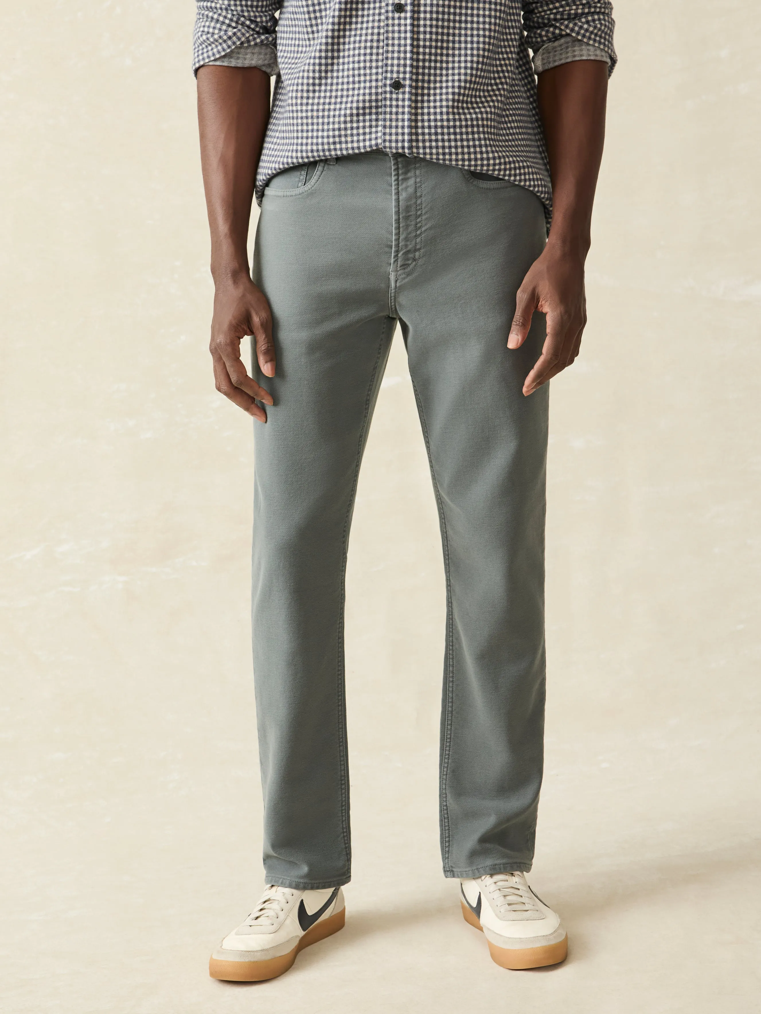 Stretch Terry 5-Pocket Athletic Fit Pant - Slate sold by Faherty