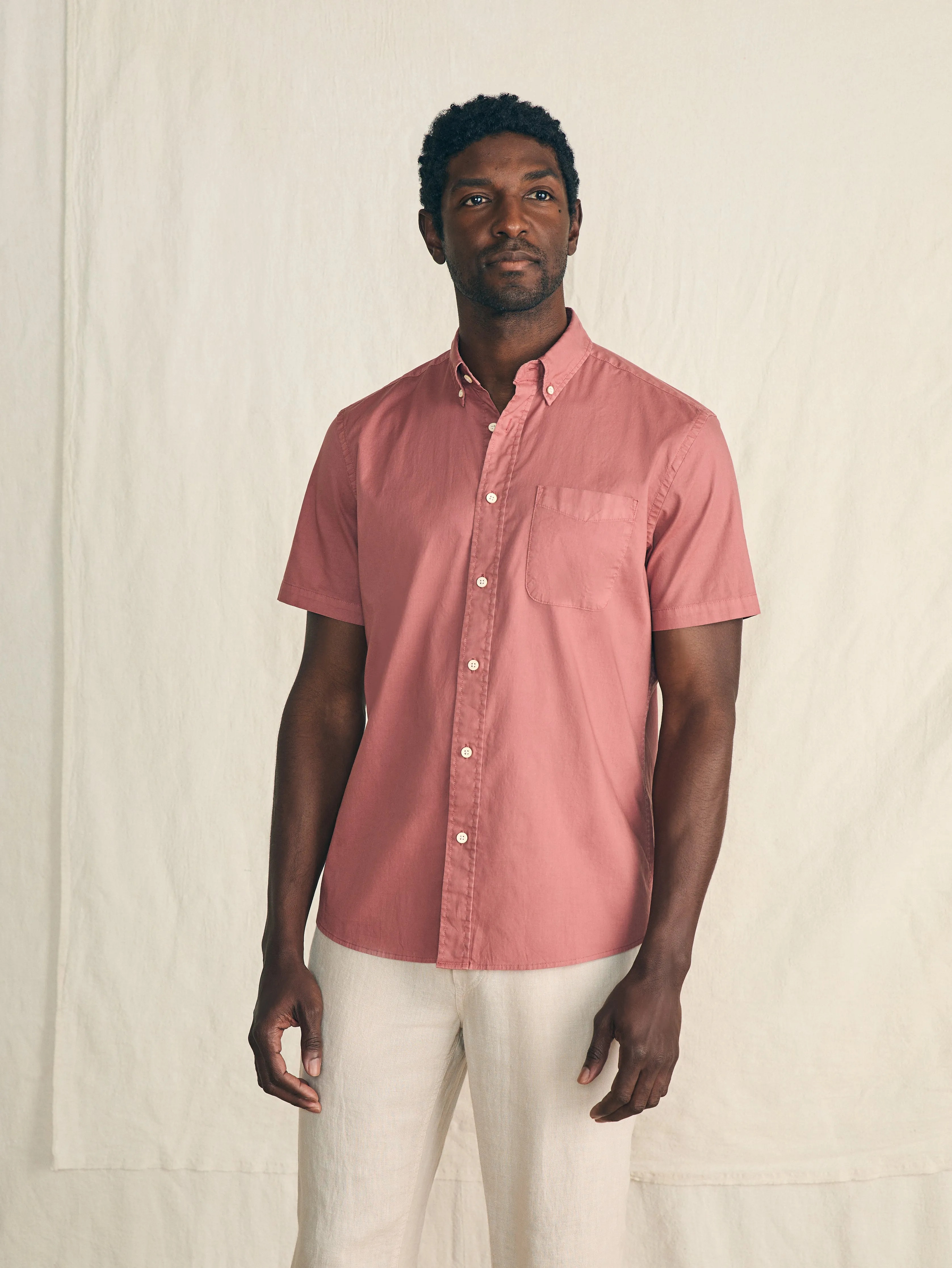 Short-Sleeve Stretch Playa Shirt - Faded Flag sold by Faherty