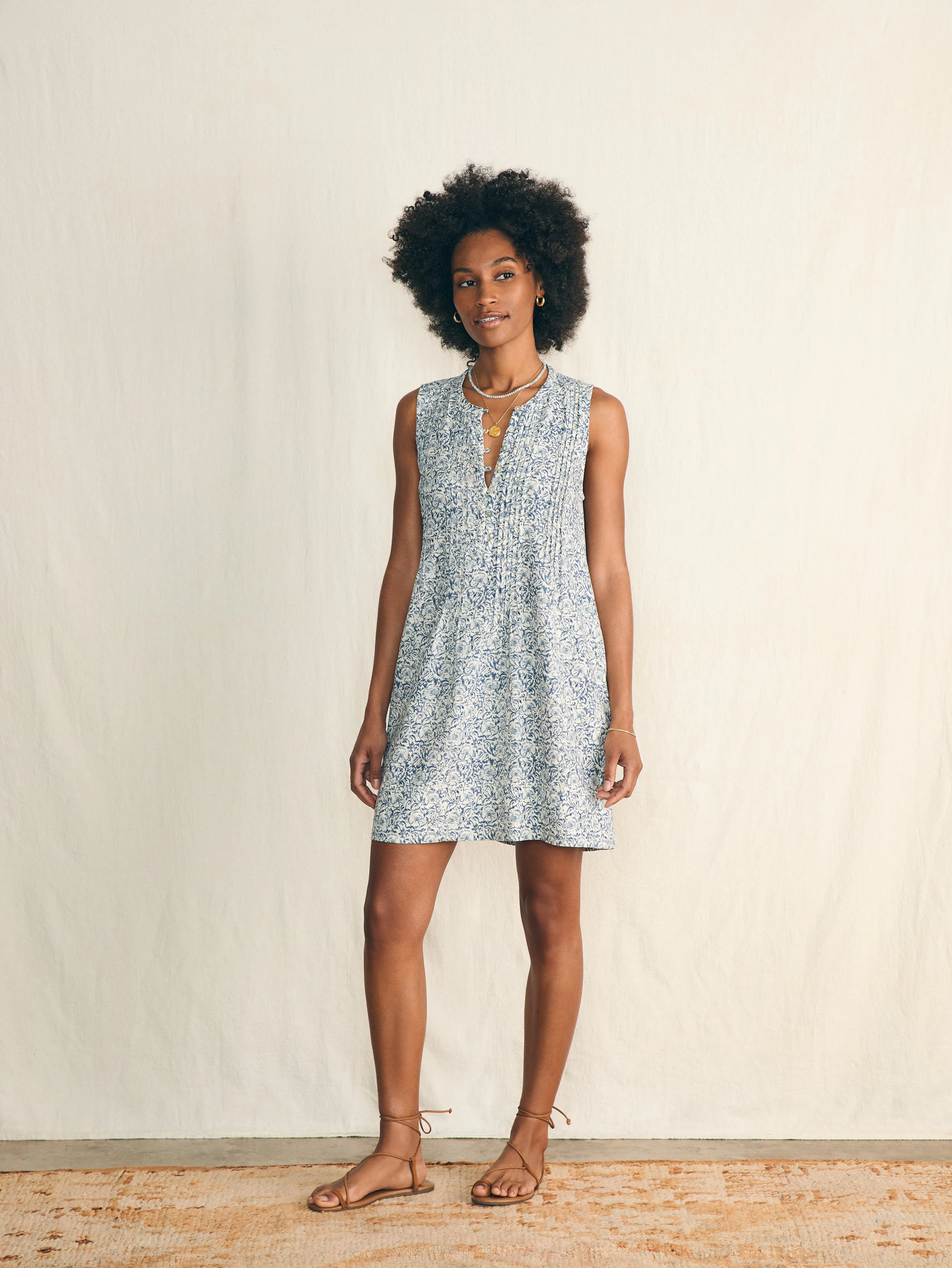 Isha Dress - Cream Imma Floral sold by Faherty product image thumbnail 3