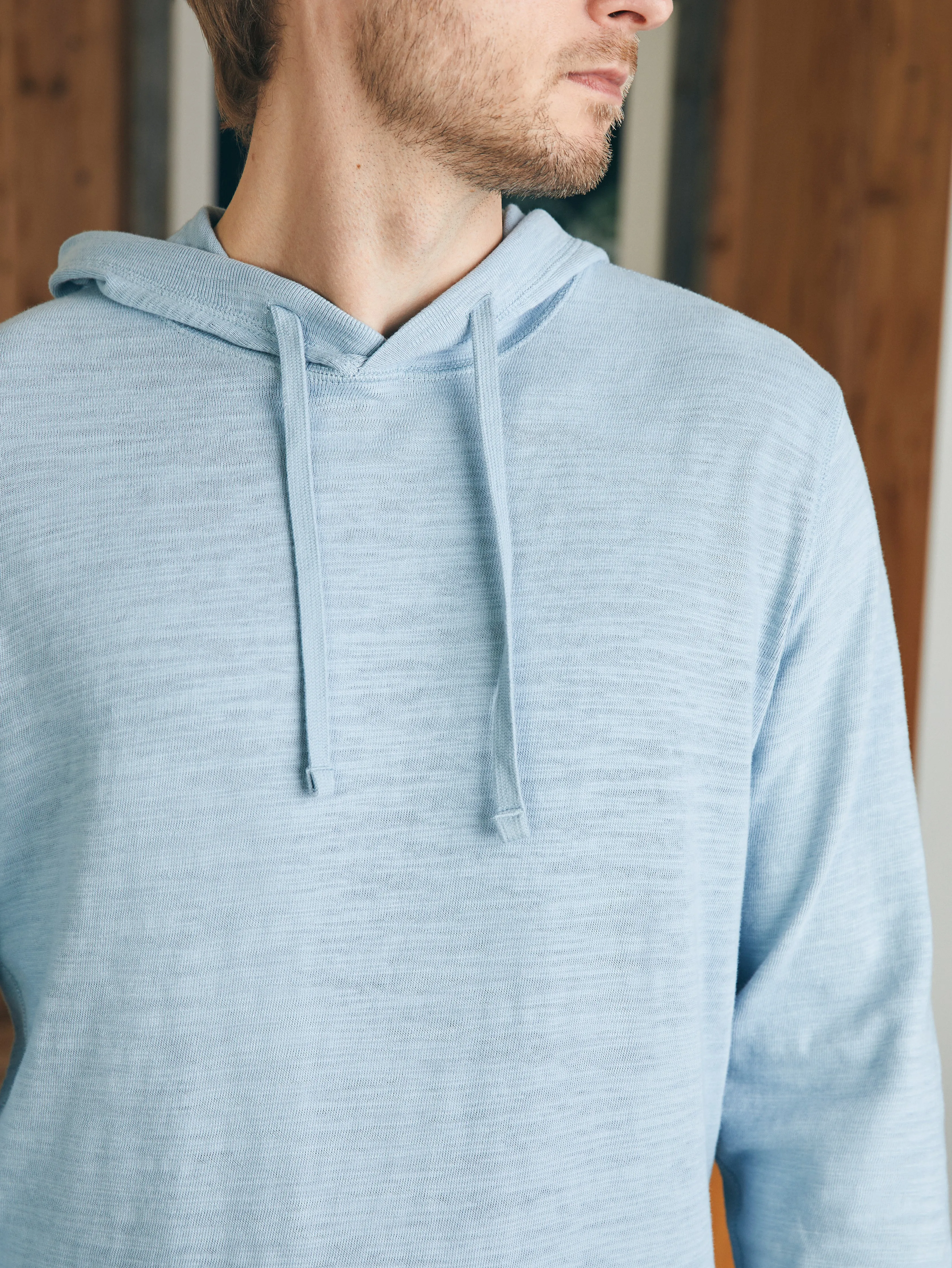Sunwashed Midweight Organic Hoodie - Blue Breeze sold by Faherty product image thumbnail 2
