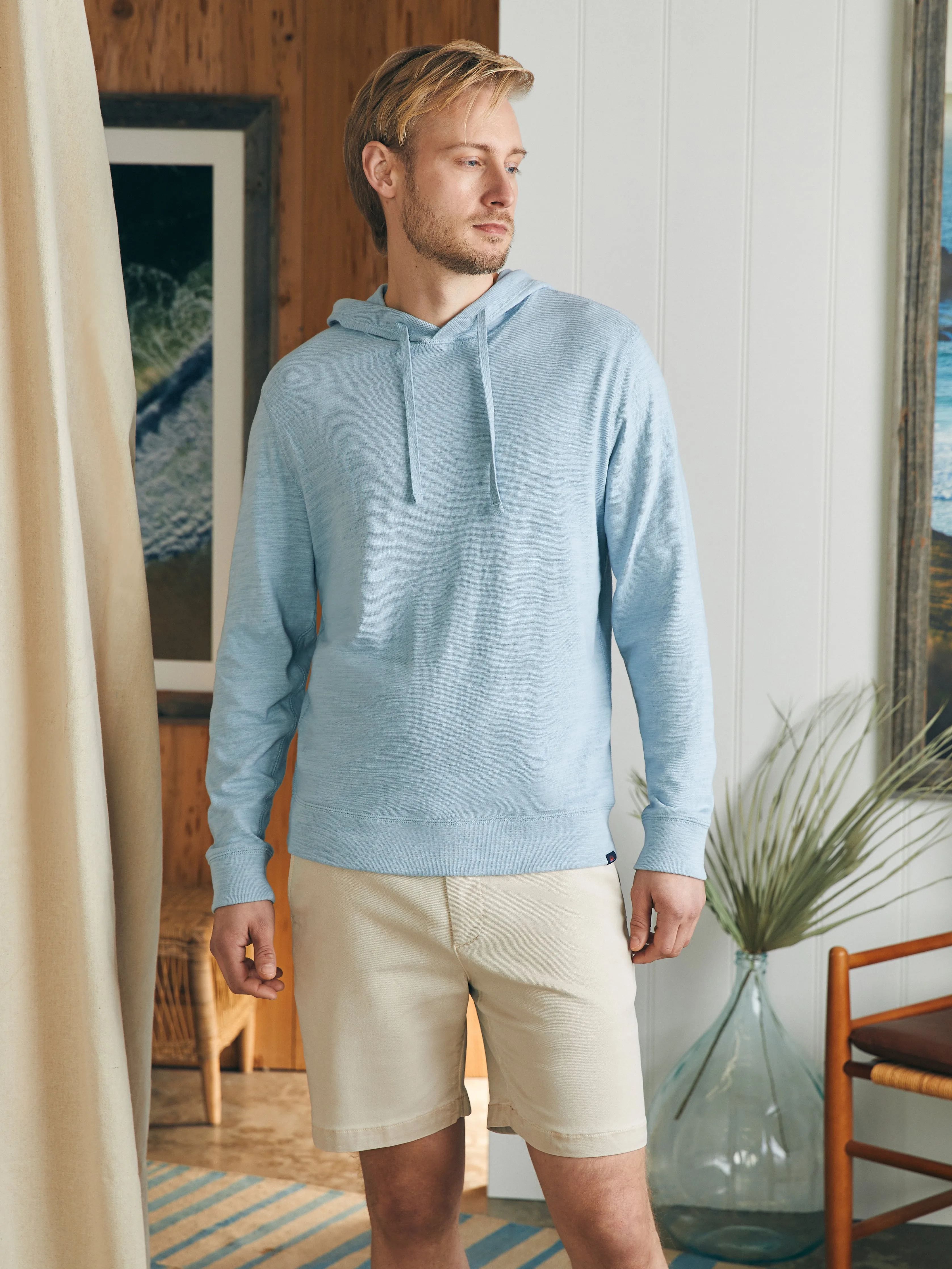 Sunwashed Midweight Organic Hoodie - Blue Breeze sold by Faherty product image thumbnail 3