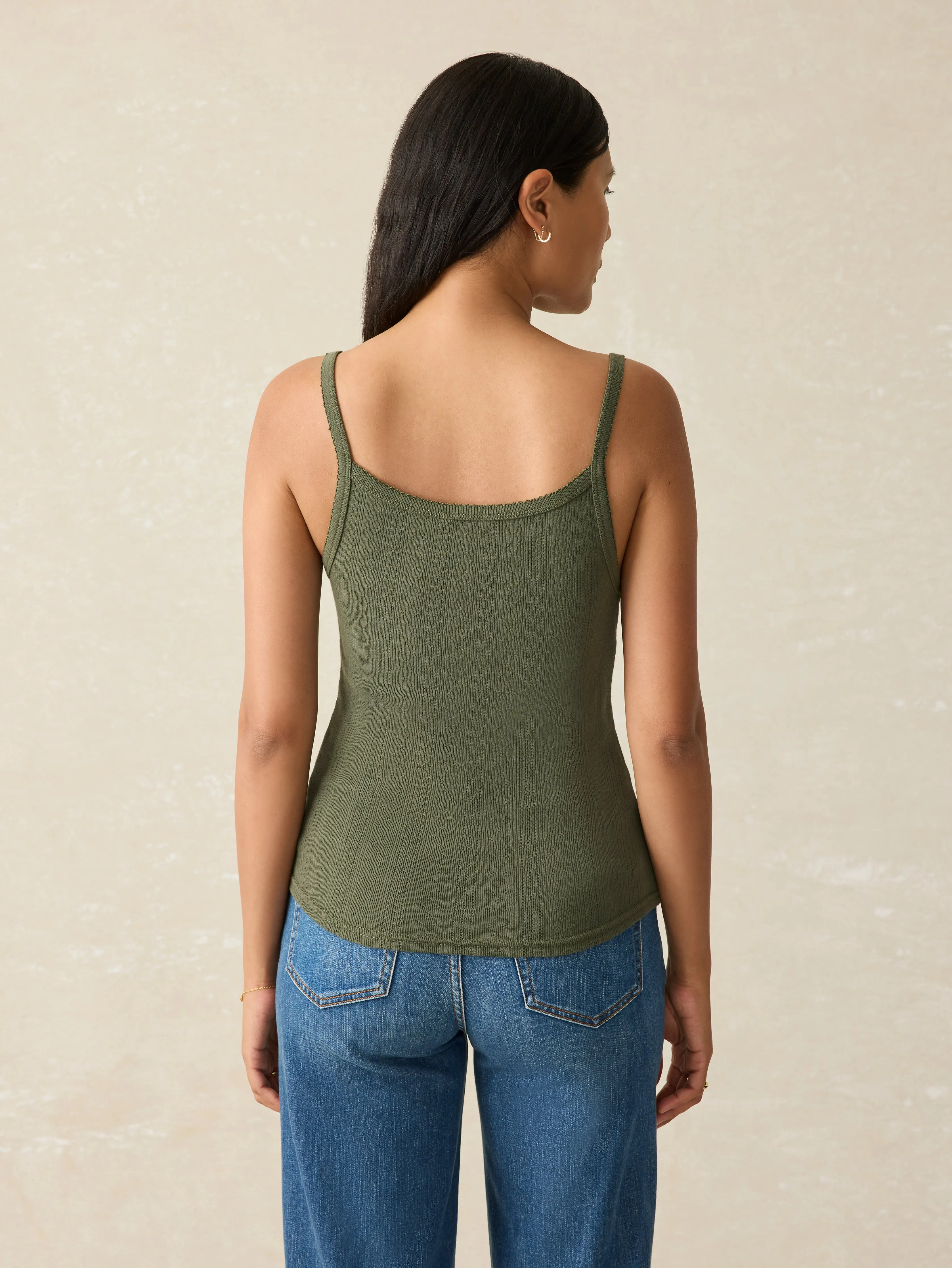 Pacific Pointelle Tank - Beetle sold by Faherty product image thumbnail 5