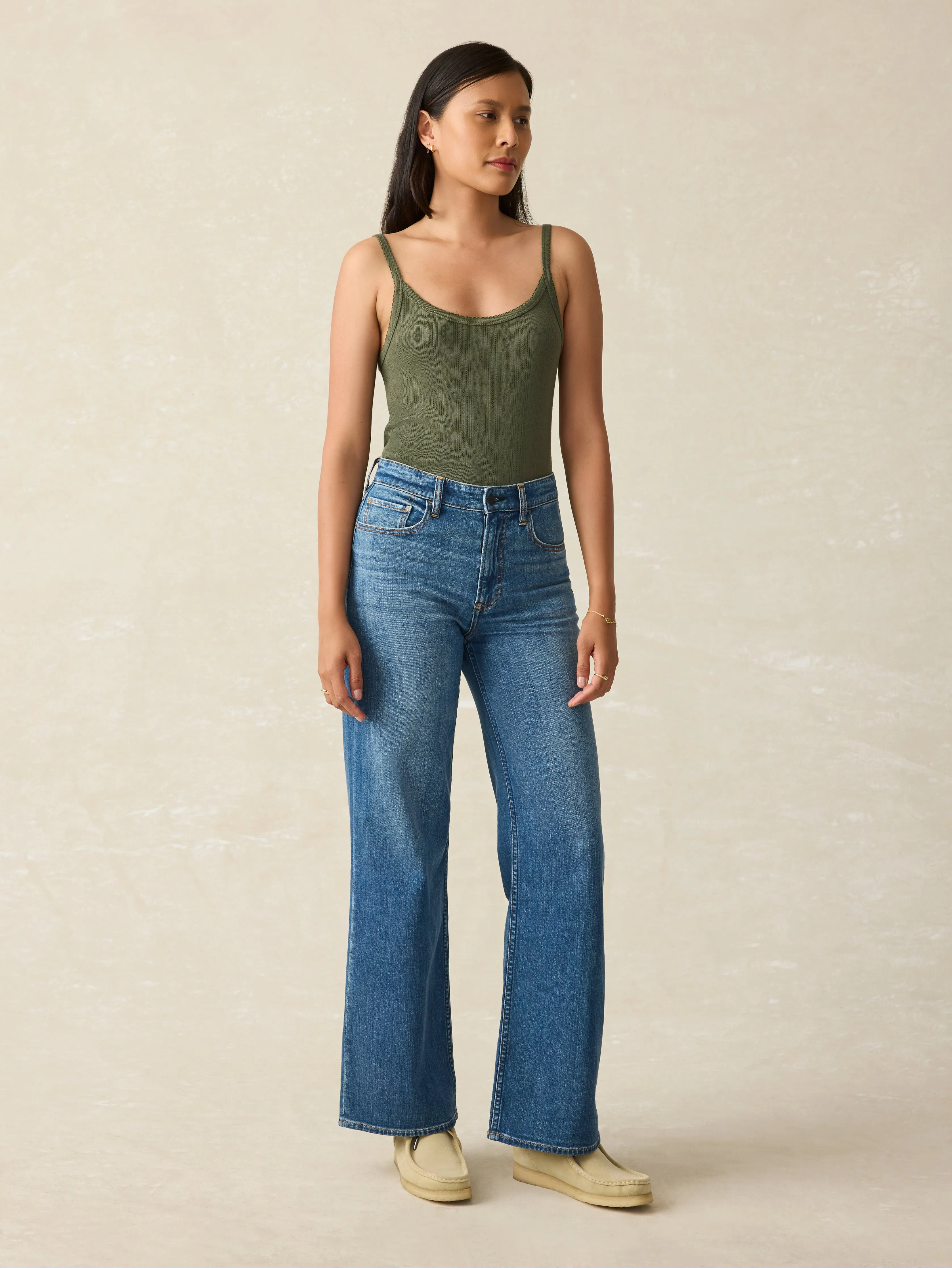 Pacific Pointelle Tank - Beetle sold by Faherty product image thumbnail 3