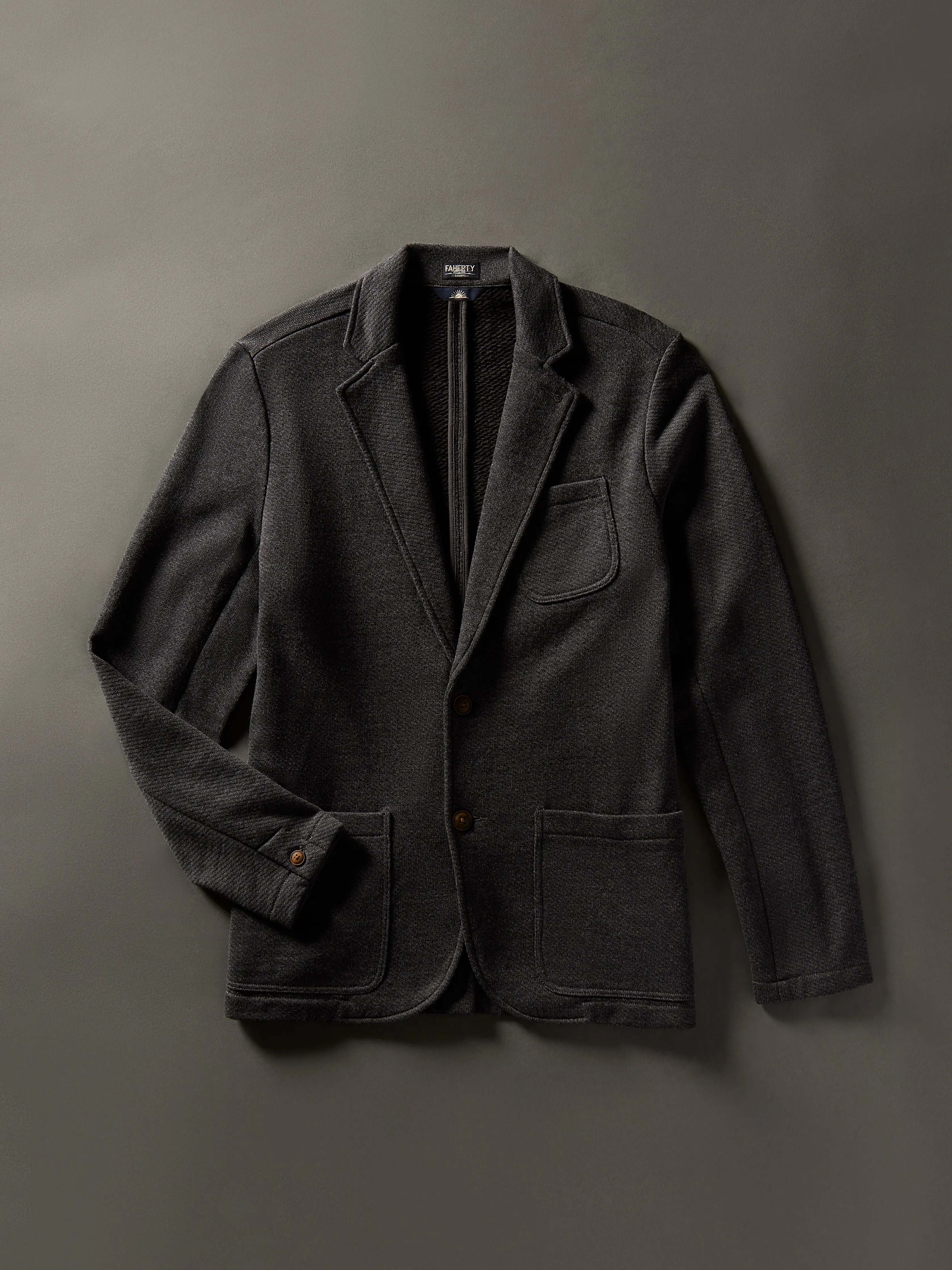 Inlet Knit Blazer (Tall) - Black Sky Melange sold by Faherty