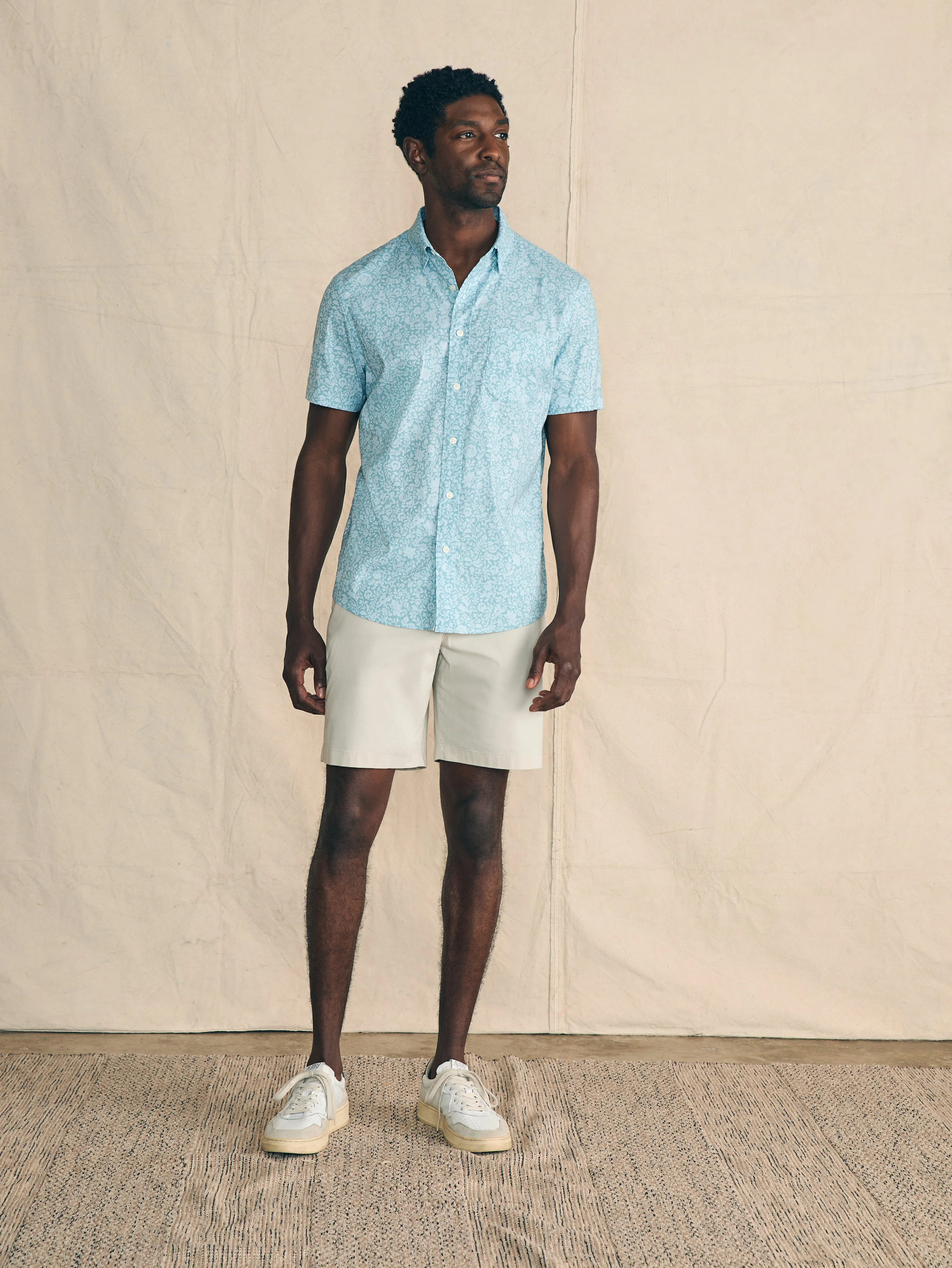 Movement™ Short-Sleeve Shirt - Blue Wave Botanic sold by Faherty product image thumbnail 3