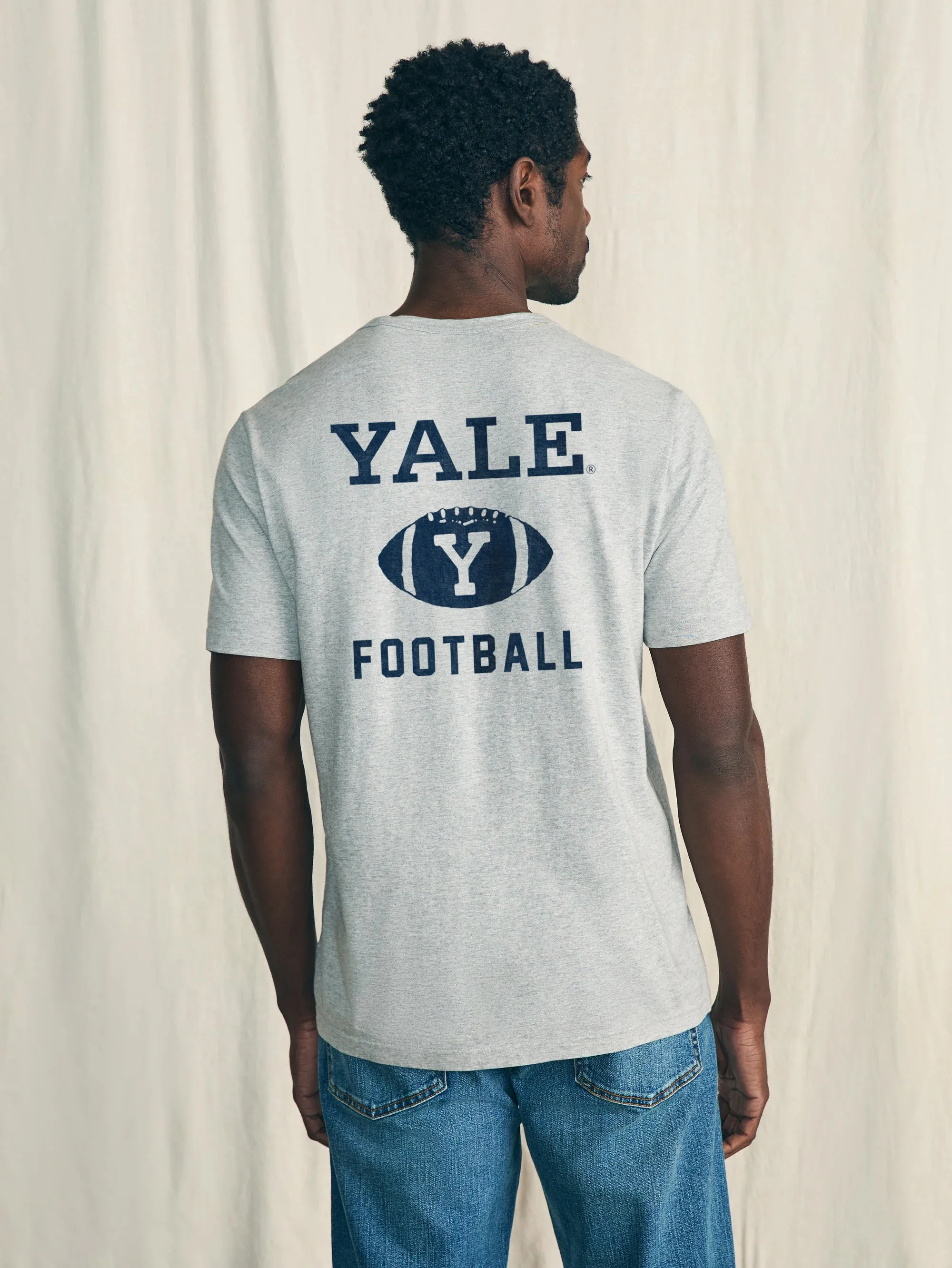 Yale Sunwashed Pocket Tee - Heather Grey sold by Faherty product image thumbnail 2