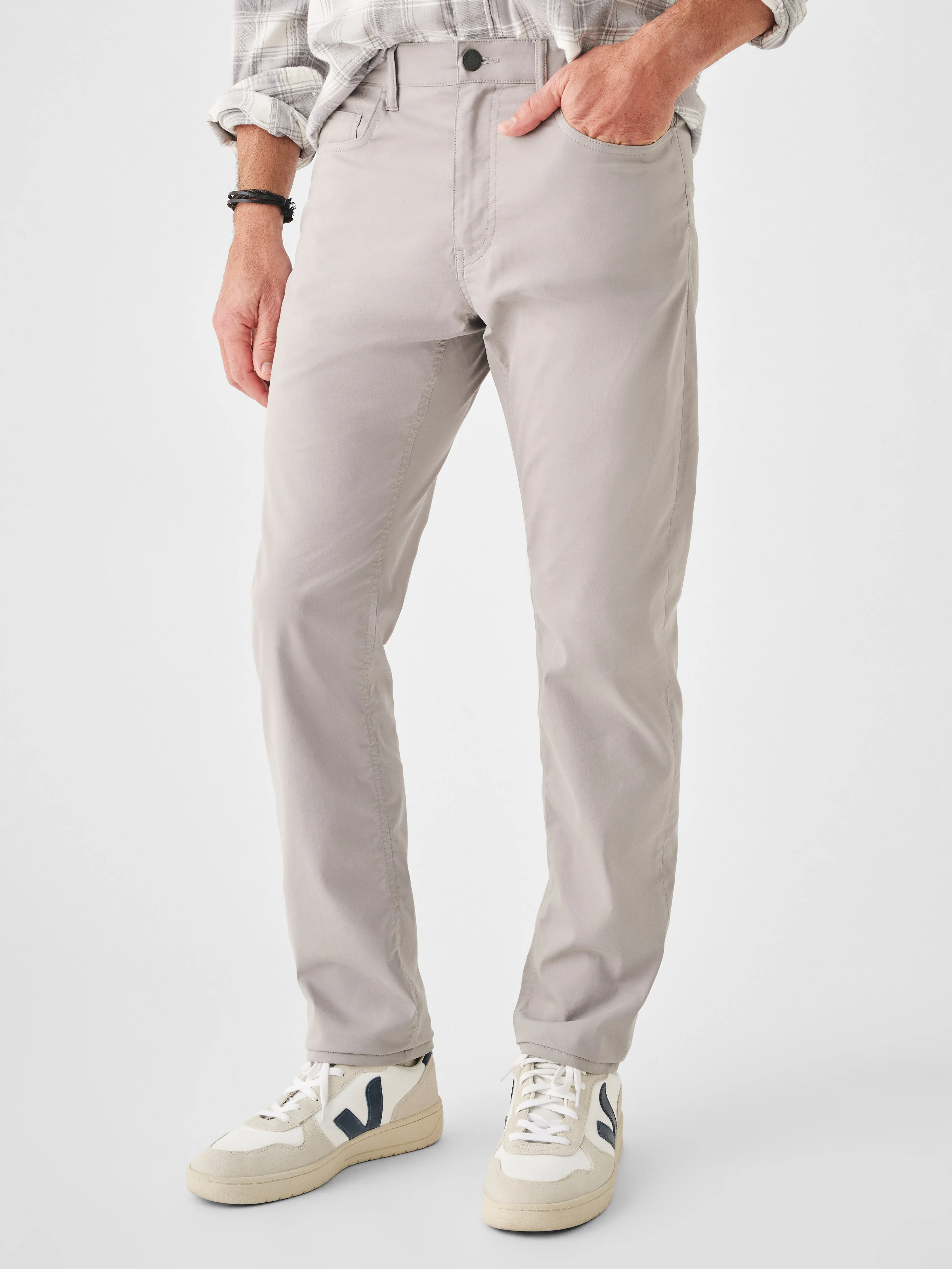 Movement™ 5-Pocket Pant (34" Inseam) - Fossil sold by Faherty