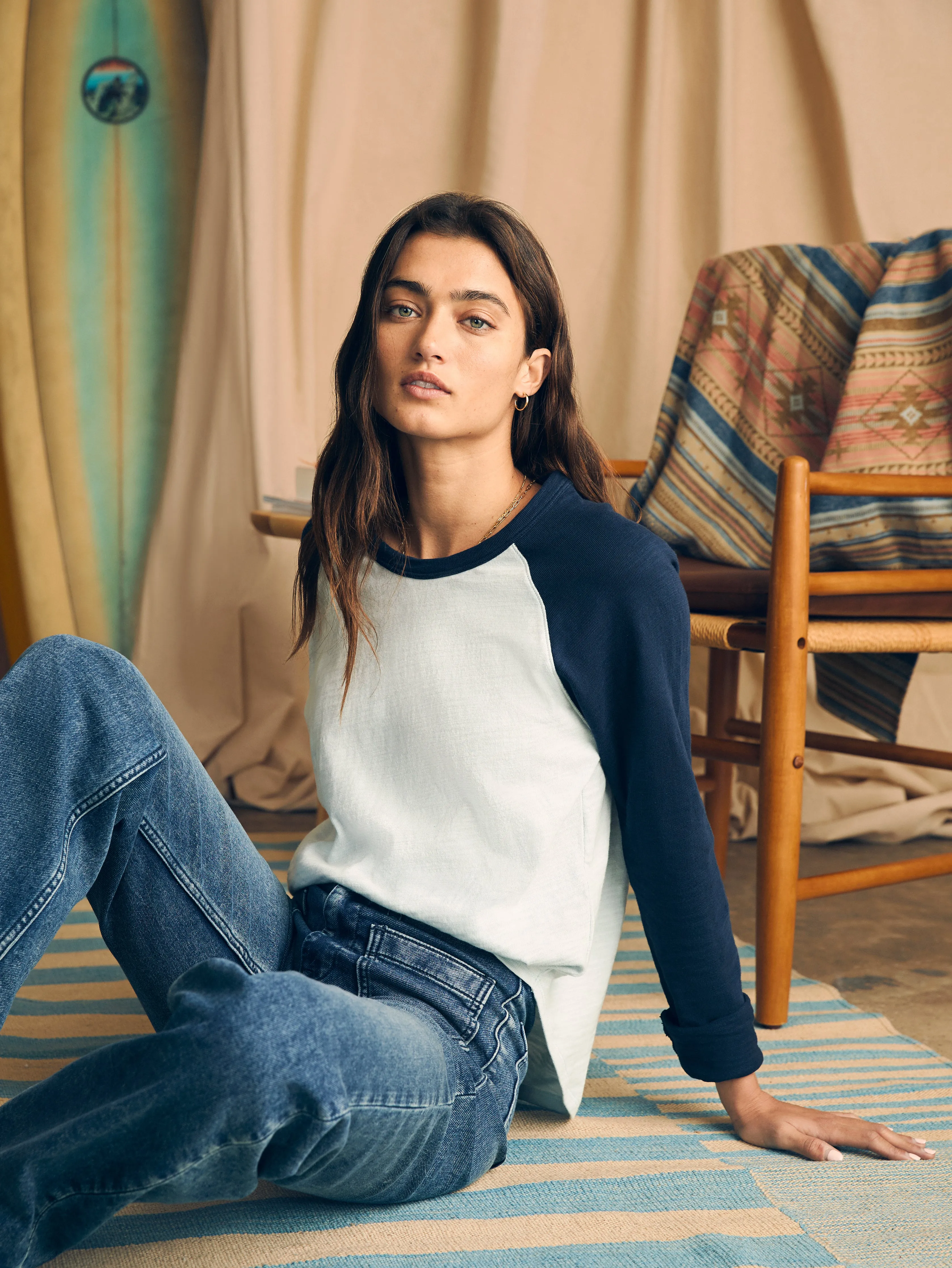 Sunwashed Slub Baseball Tee - Plein Air sold by Faherty product image thumbnail 3