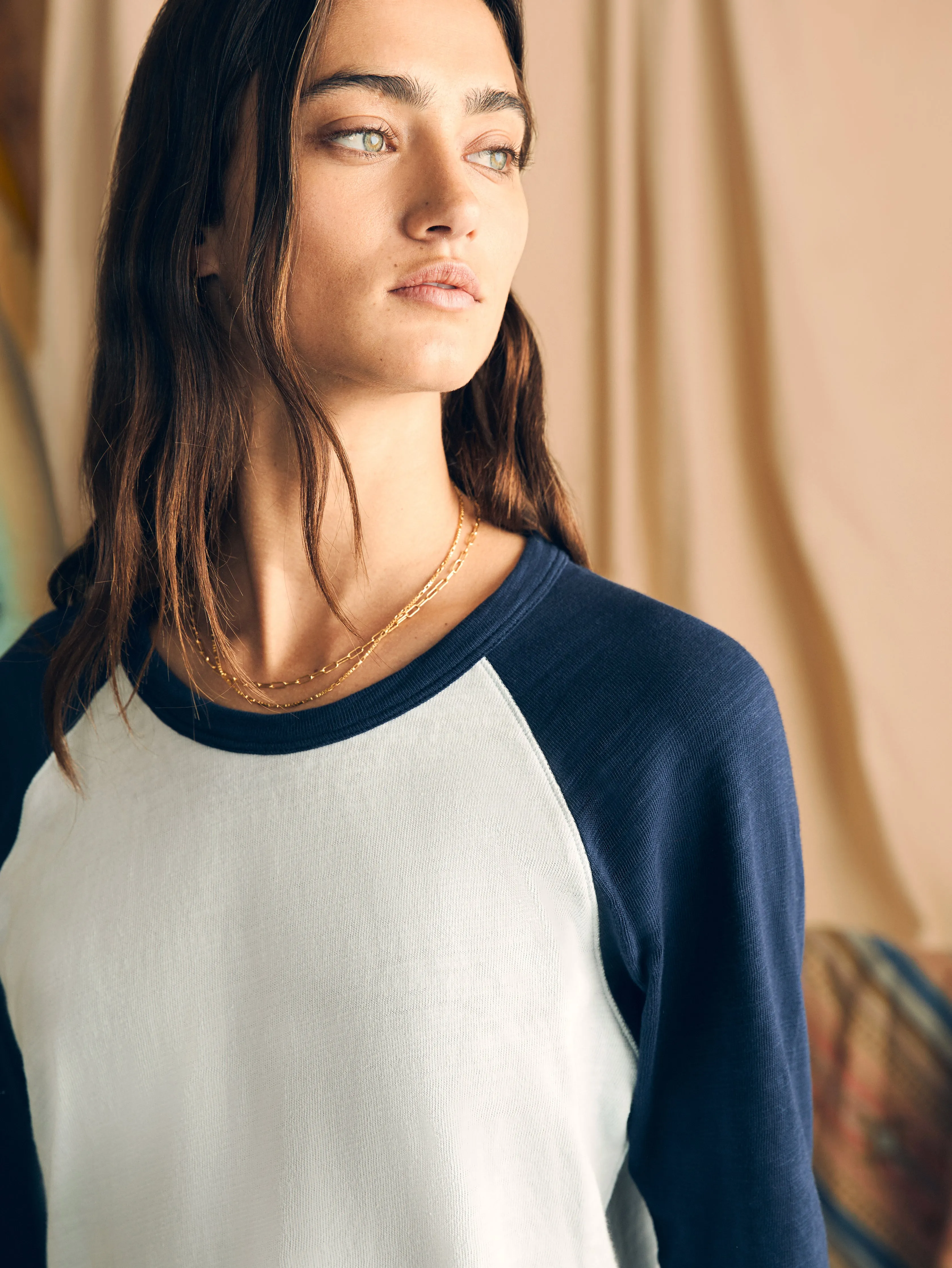 Sunwashed Slub Baseball Tee - Plein Air sold by Faherty product image thumbnail 2