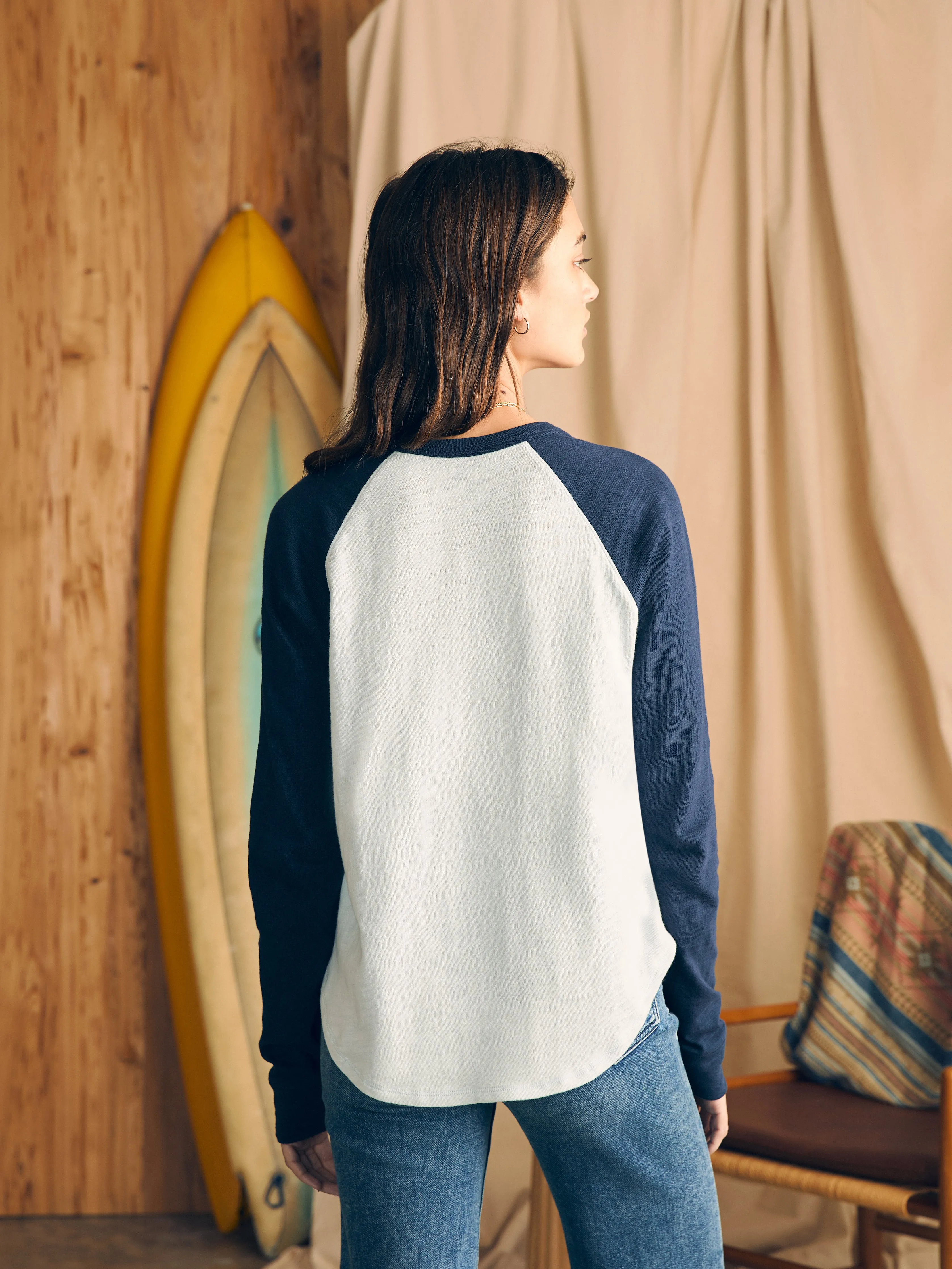 Sunwashed Slub Baseball Tee - Plein Air sold by Faherty product image thumbnail 5