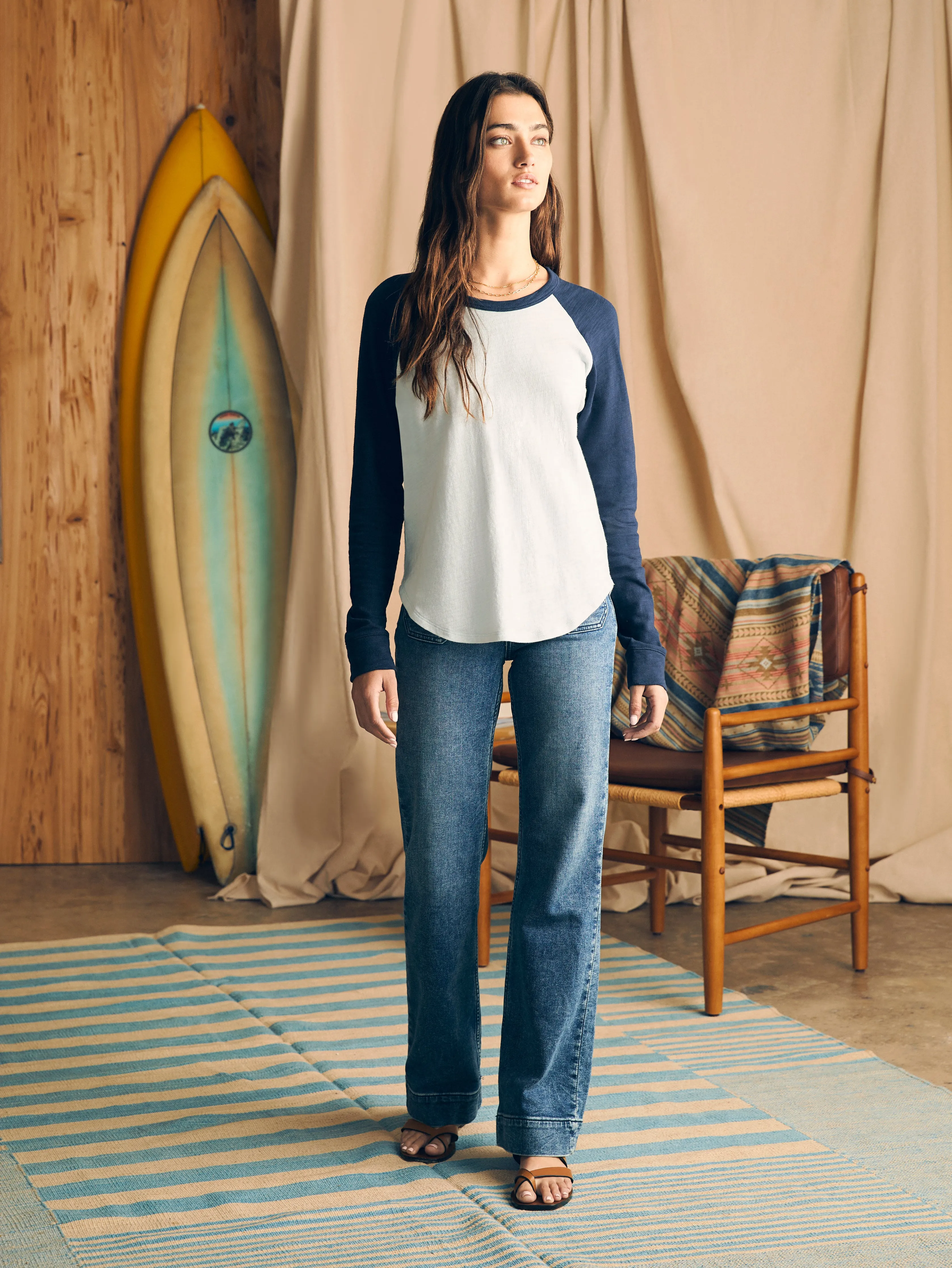 Sunwashed Slub Baseball Tee - Plein Air sold by Faherty product image thumbnail 4