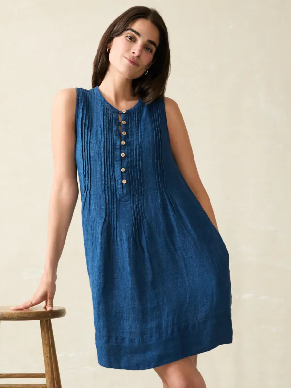 Isha Basketweave Dress - Indigo sold by Faherty
