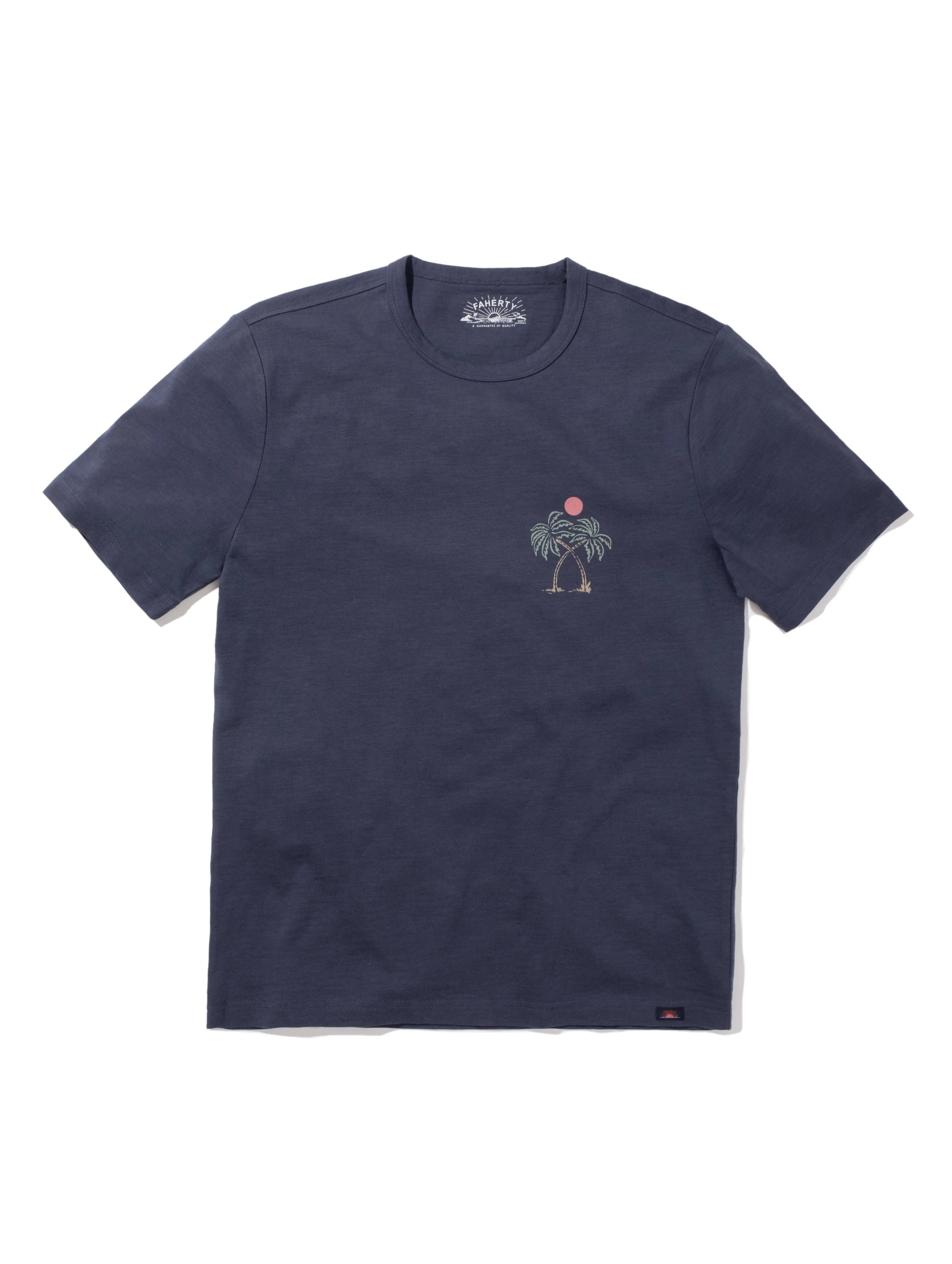 Charleston Short-Sleeve Crew T-Shirt - Dune Navy sold by Faherty
