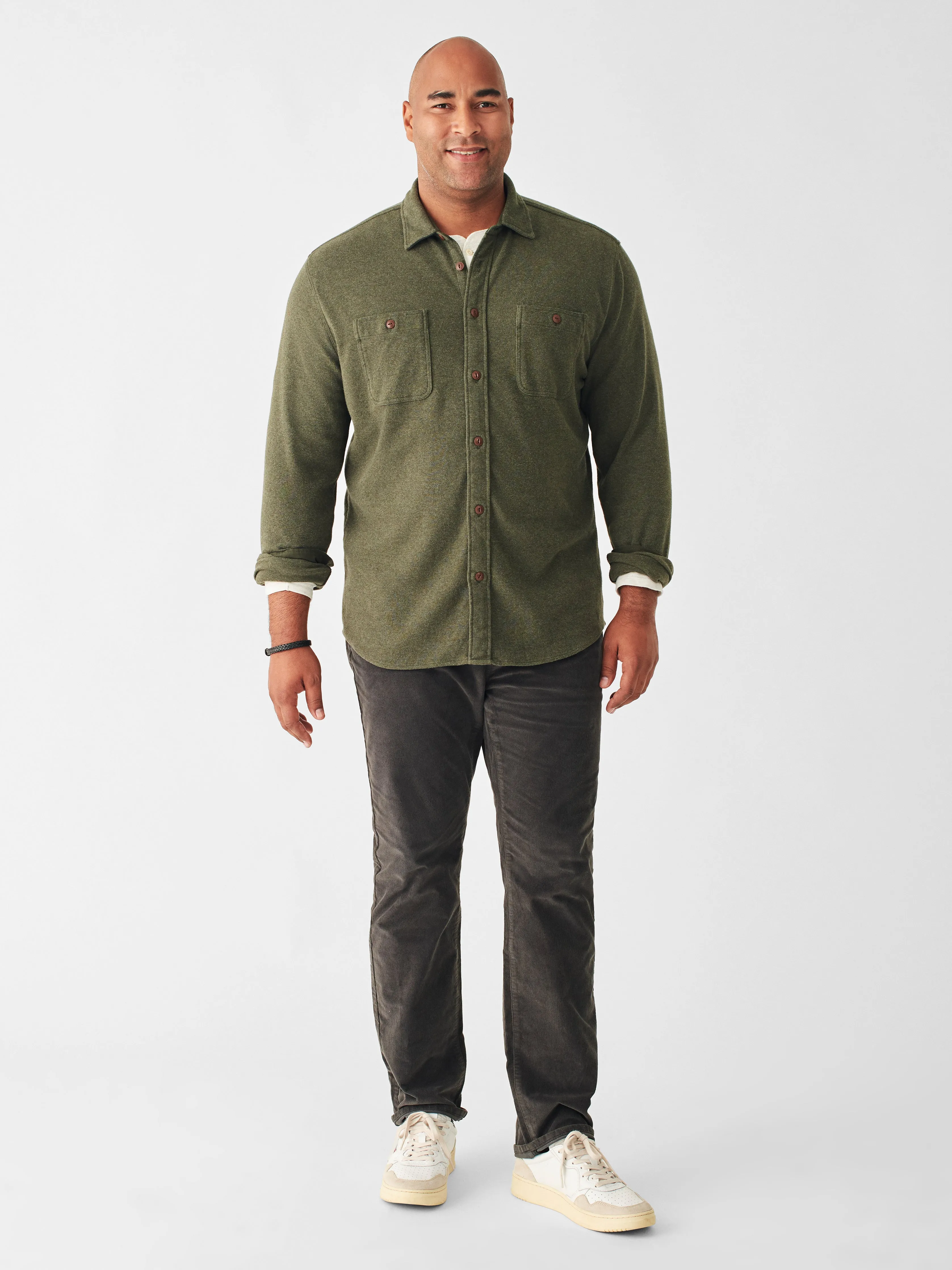 Knit Alpine Shirt - Olive Heather sold by Faherty product image thumbnail 3
