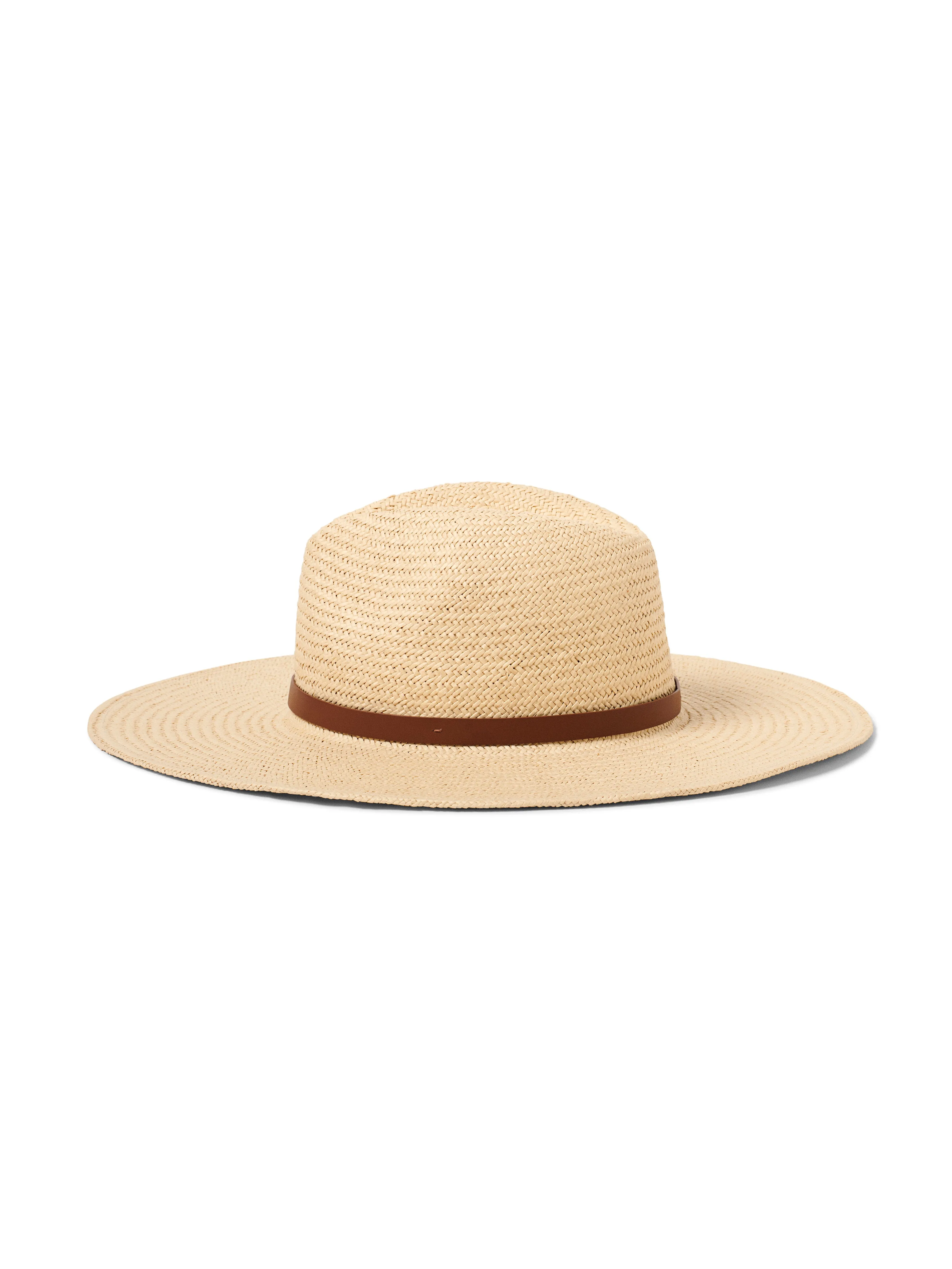 Marina Leather-Trimmed Straw Hat - Natural sold by Faherty product image thumbnail 3