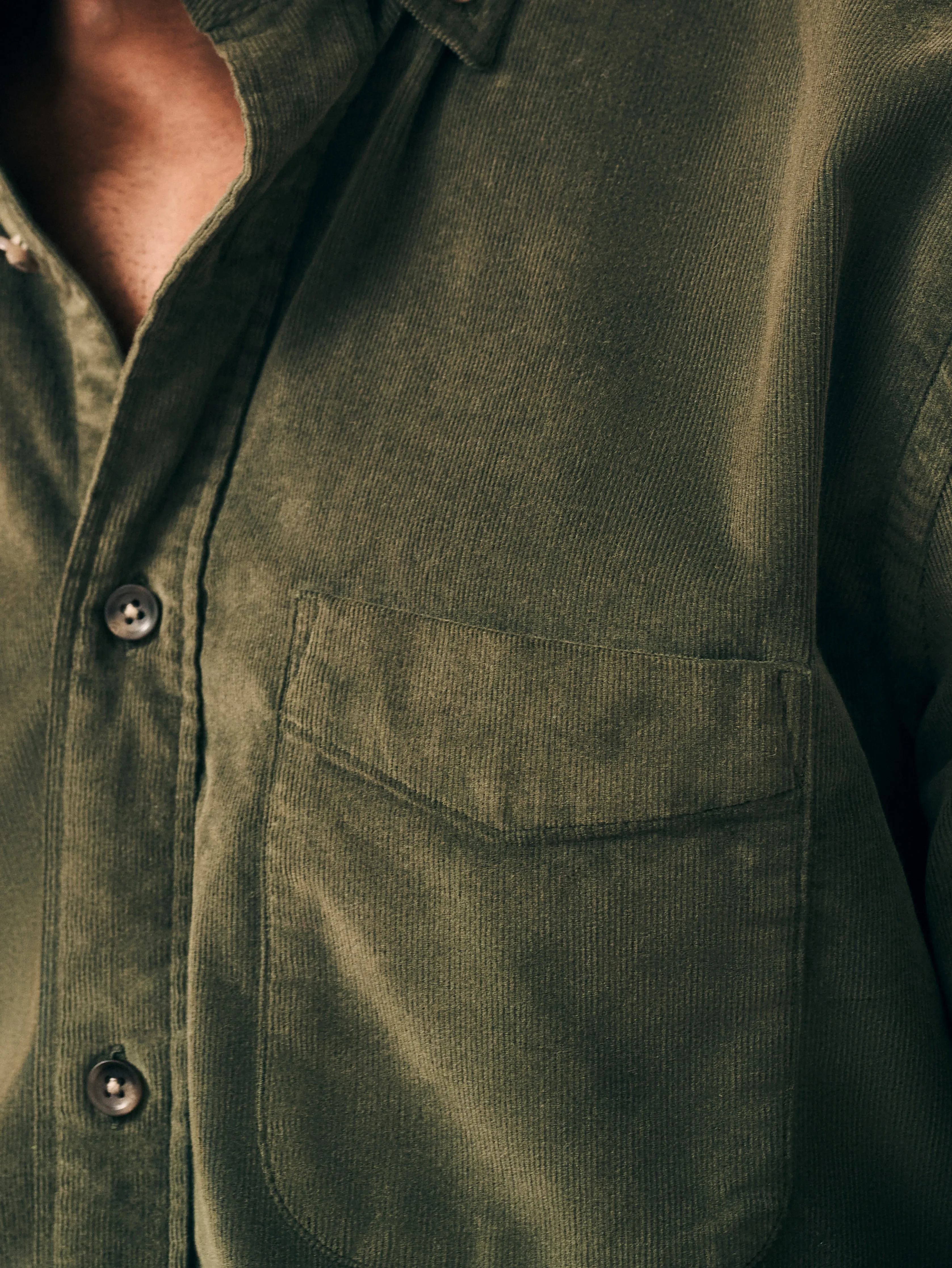 Stretch Corduroy Shirt - Forest sold by Faherty product image thumbnail 3
