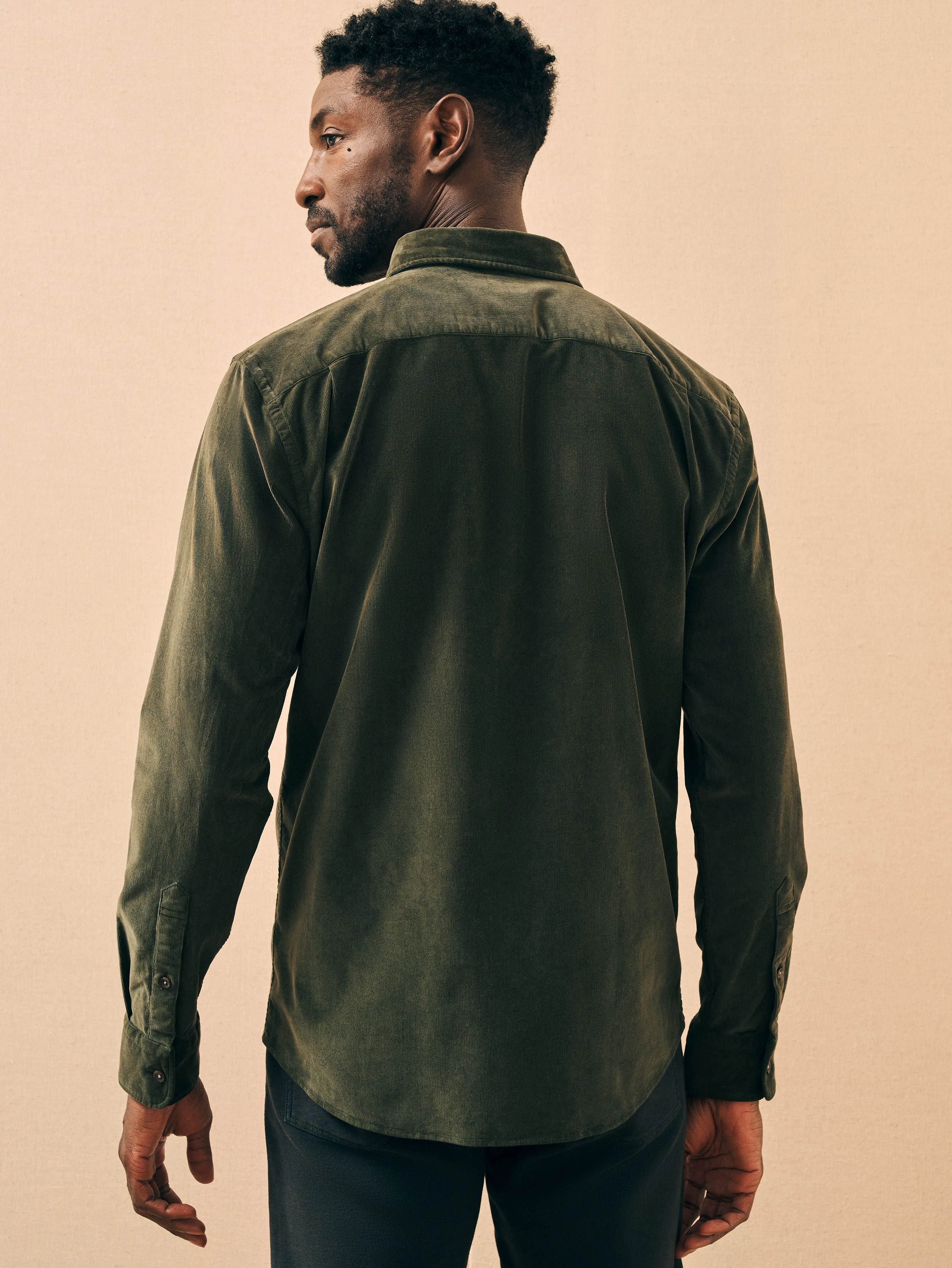 Stretch Corduroy Shirt - Forest sold by Faherty product image thumbnail 5