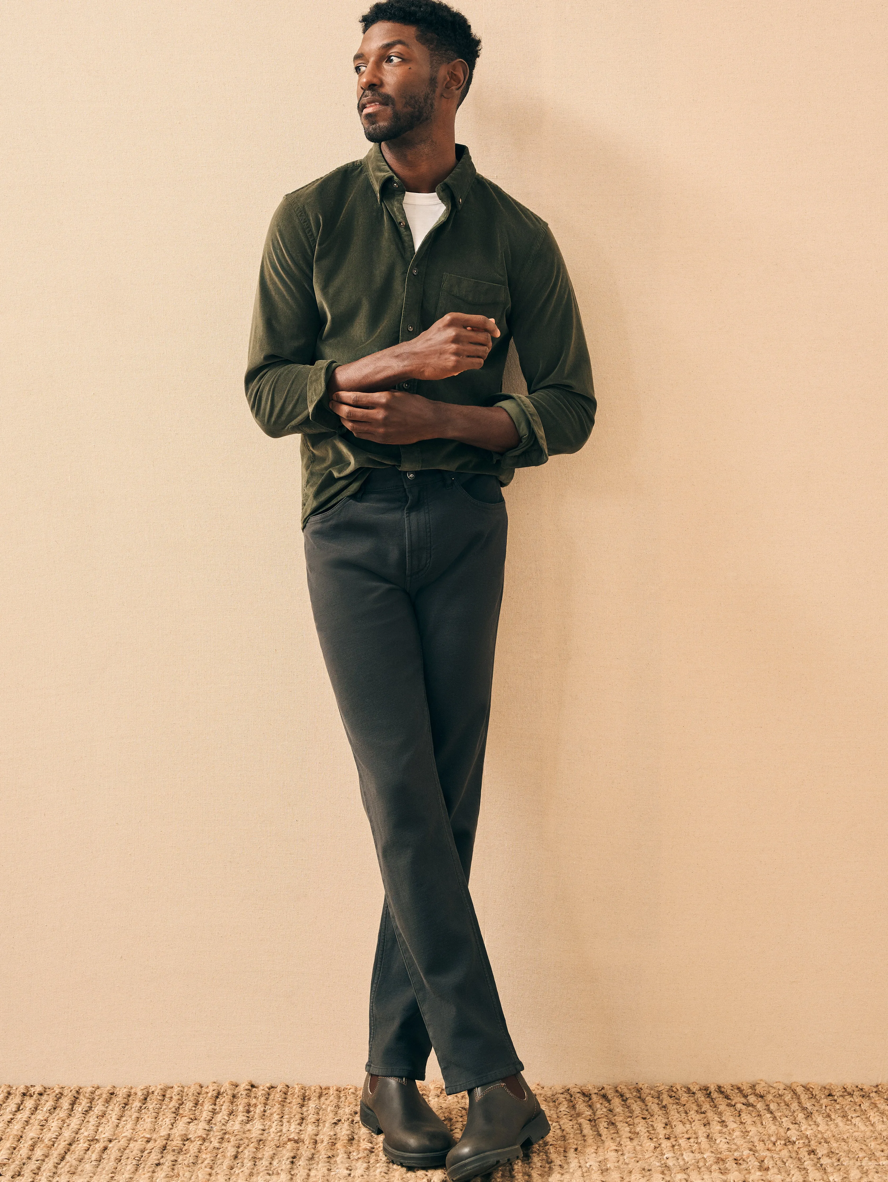 Stretch Corduroy Shirt - Forest sold by Faherty product image thumbnail 4