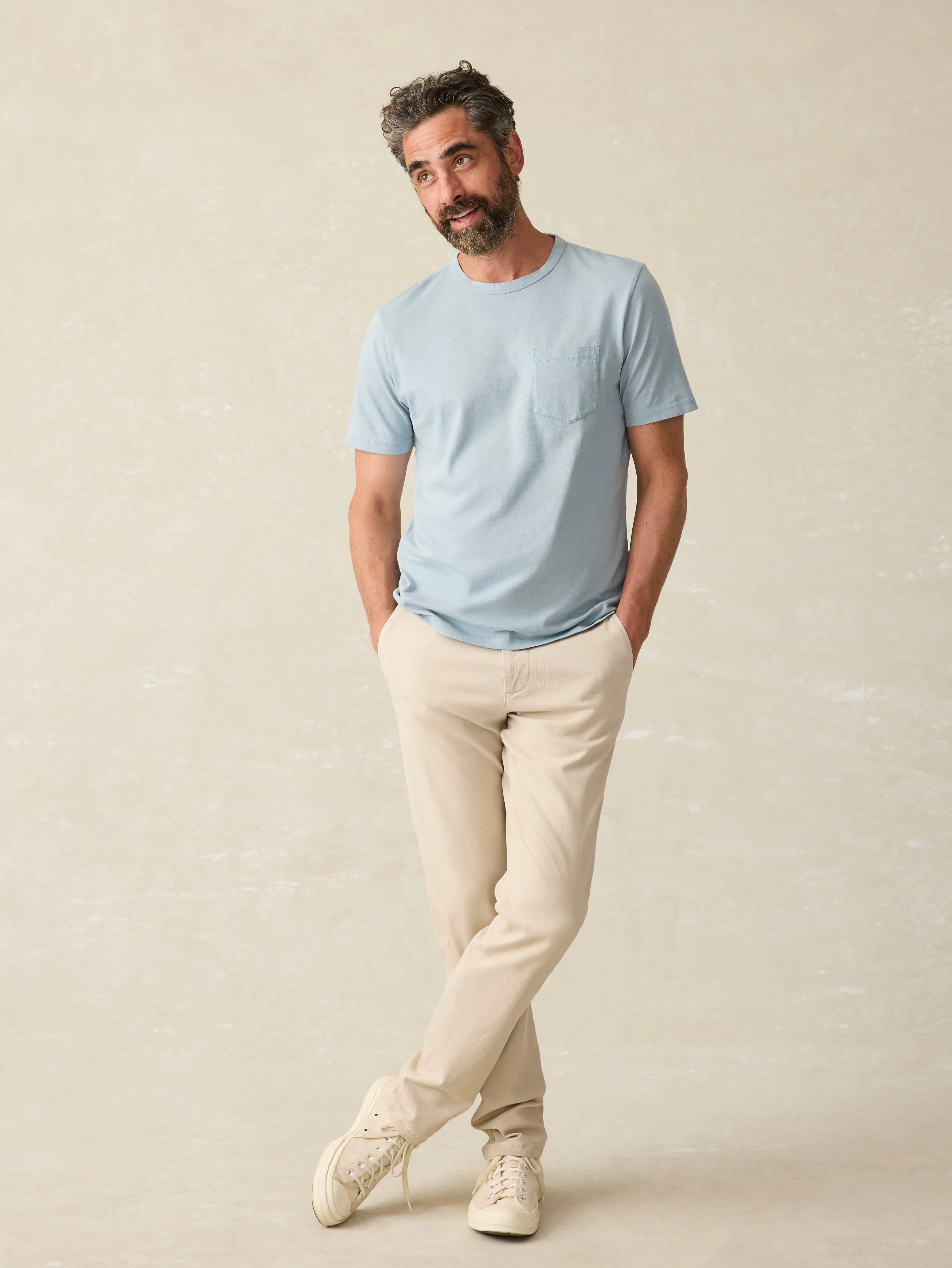 Sunwashed Pocket Tee (Tall) - Blue Breeze sold by Faherty product image thumbnail 4