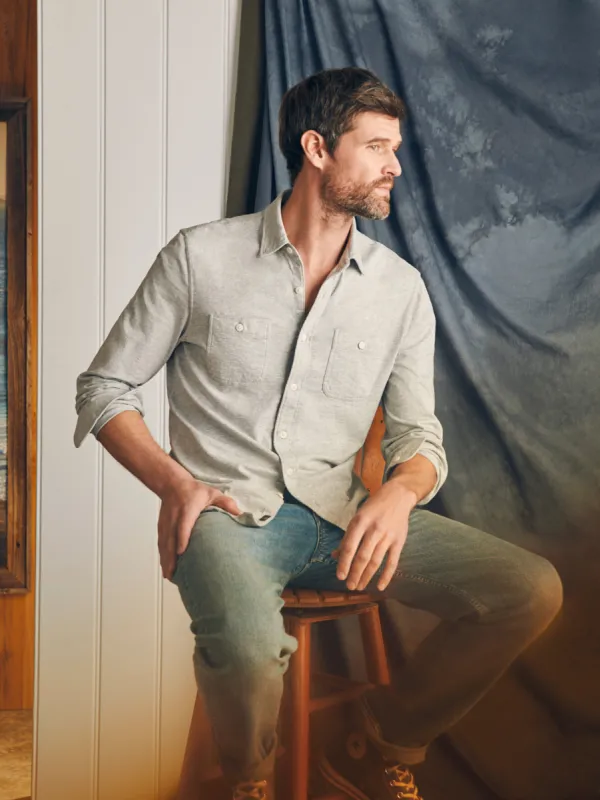 Sunwashed Knit Shirt - Heather Grey sold by Faherty